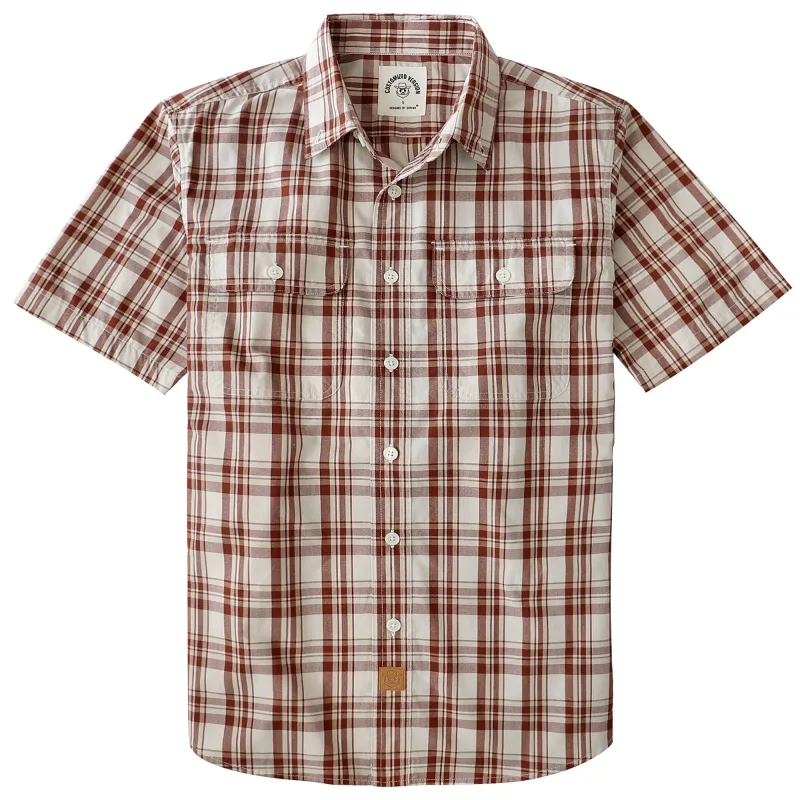 Dubinik® Mens Short Sleeve Button Down Shirts Plaid Casual Regular #49013 made by Dubinik