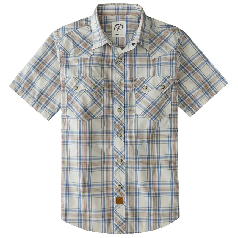 Dubinik® Men's Pearl Snap Sawtooth Pocket Western Plaid Shirt Short Sleeve#47023 made by Dubinik