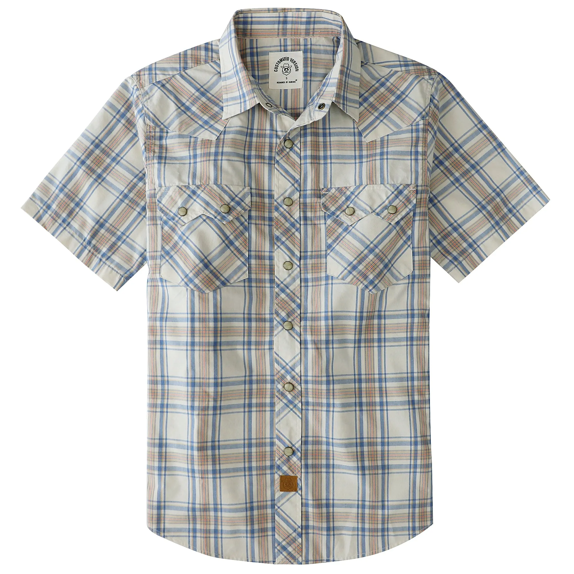 Dubinik® Men's Pearl Snap Sawtooth Pocket Western Plaid Shirt Short Sleeve#47023 sold by Dubinik
