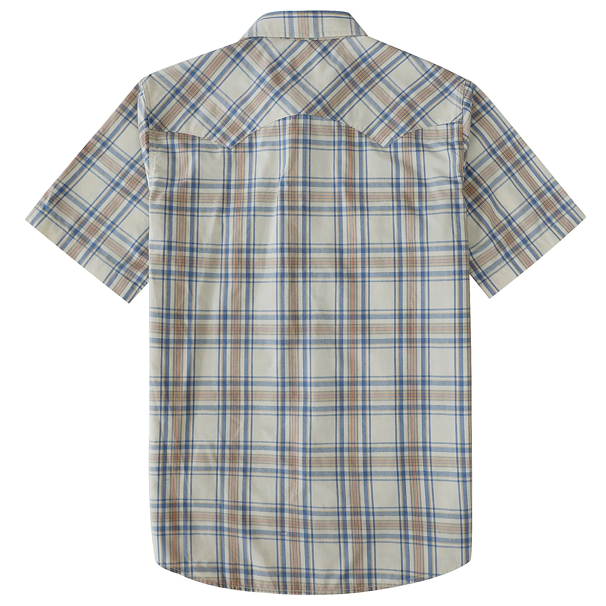 Dubinik® Men's Pearl Snap Sawtooth Pocket Western Plaid Shirt Short Sleeve#47023 sold by Dubinik product image thumbnail 2