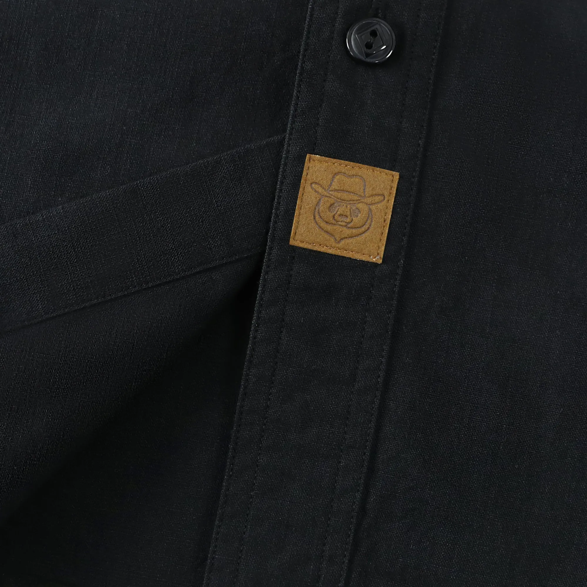 Dubinik® Black Solid Mens Short Sleeve Casual Cotton Regular Fit Lightweight Pocket Chambray Mens Short Sleeve#0057013 sold by Dubinik product image thumbnail 3