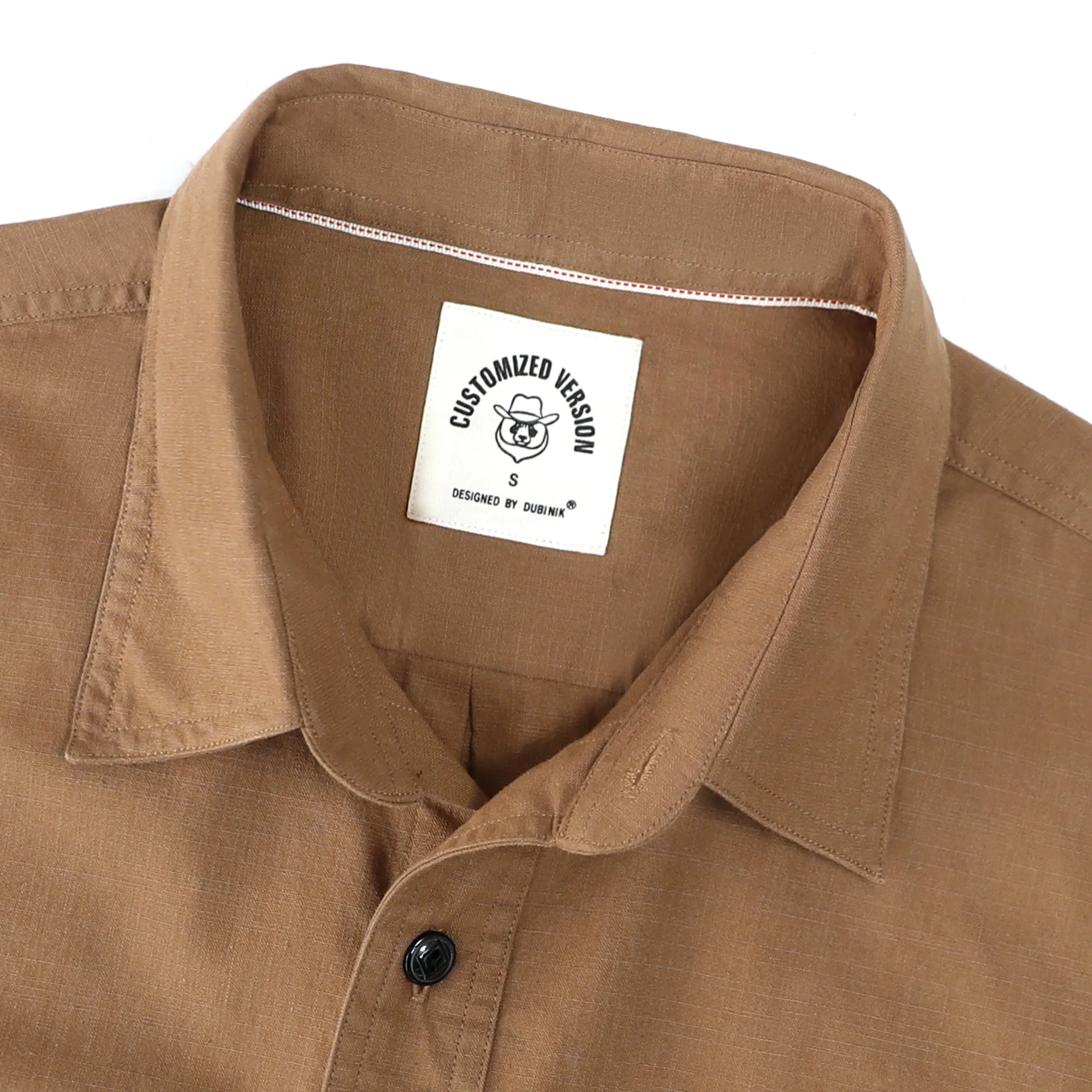 Dubinik® Dark Brown Solid Mens Short Sleeve Casual Cotton Regular Fit Lightweight Pocket Chambray Mens Short Sleeve#0057011 sold by Dubinik product image thumbnail 4