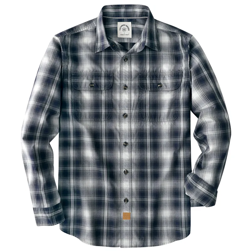 Dubinik® 4.1oz Mens Long Sleeve Button Down Shirts Casual Plaid Shirt with Practical Double Pockets Comfortable and Soft#0050019 made by Dubinik