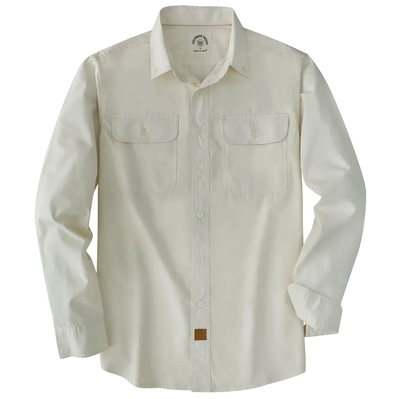 Dubinik® 4.1 oz Mens Long Sleeve Solid Beige Shirts Casual Plaid Shirt with Practical Double Pockets Comfortable and Soft#0050032 made by Dubinik