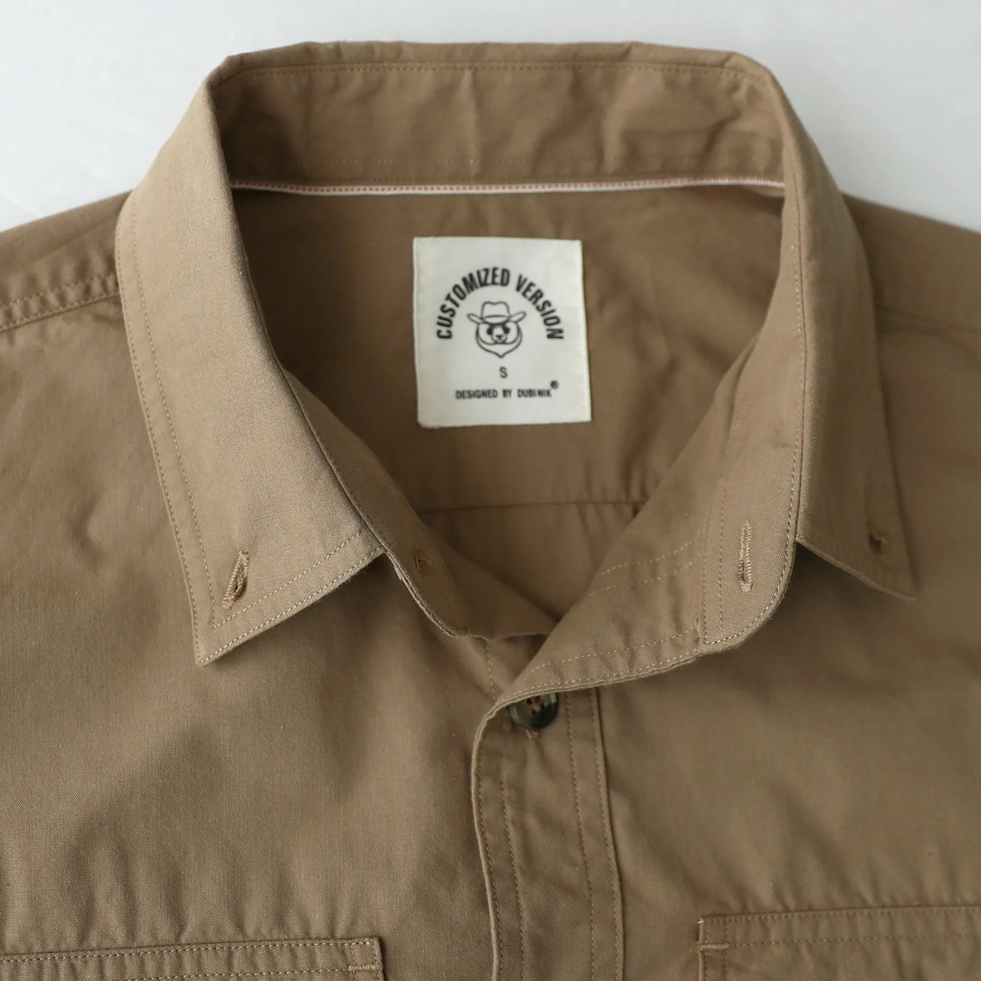 Dubinik® 4.1oz Mens Long Sleeve Button Down Solid Khaki Shirts Casual Plaid Shirt with Practical Double Pockets Comfortable and Soft#0050030 sold by Dubinik product image thumbnail 3