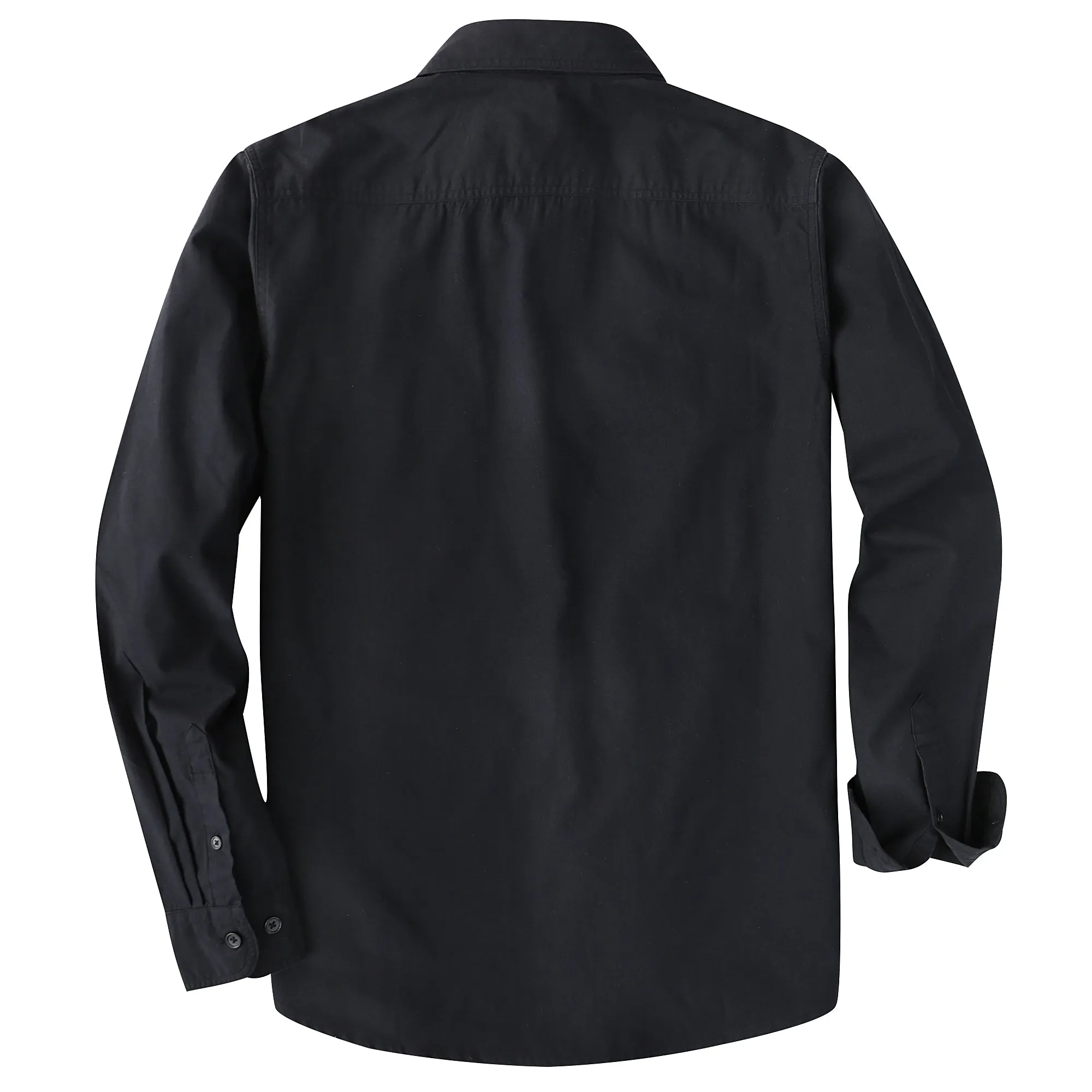 Dubinik® 4.1oz Mens Long Sleeve Button Down Solid Black Shirts Casual Plaid Shirt with Practical Double Pockets Comfortable and Soft#0050028 sold by Dubinik product image thumbnail 2