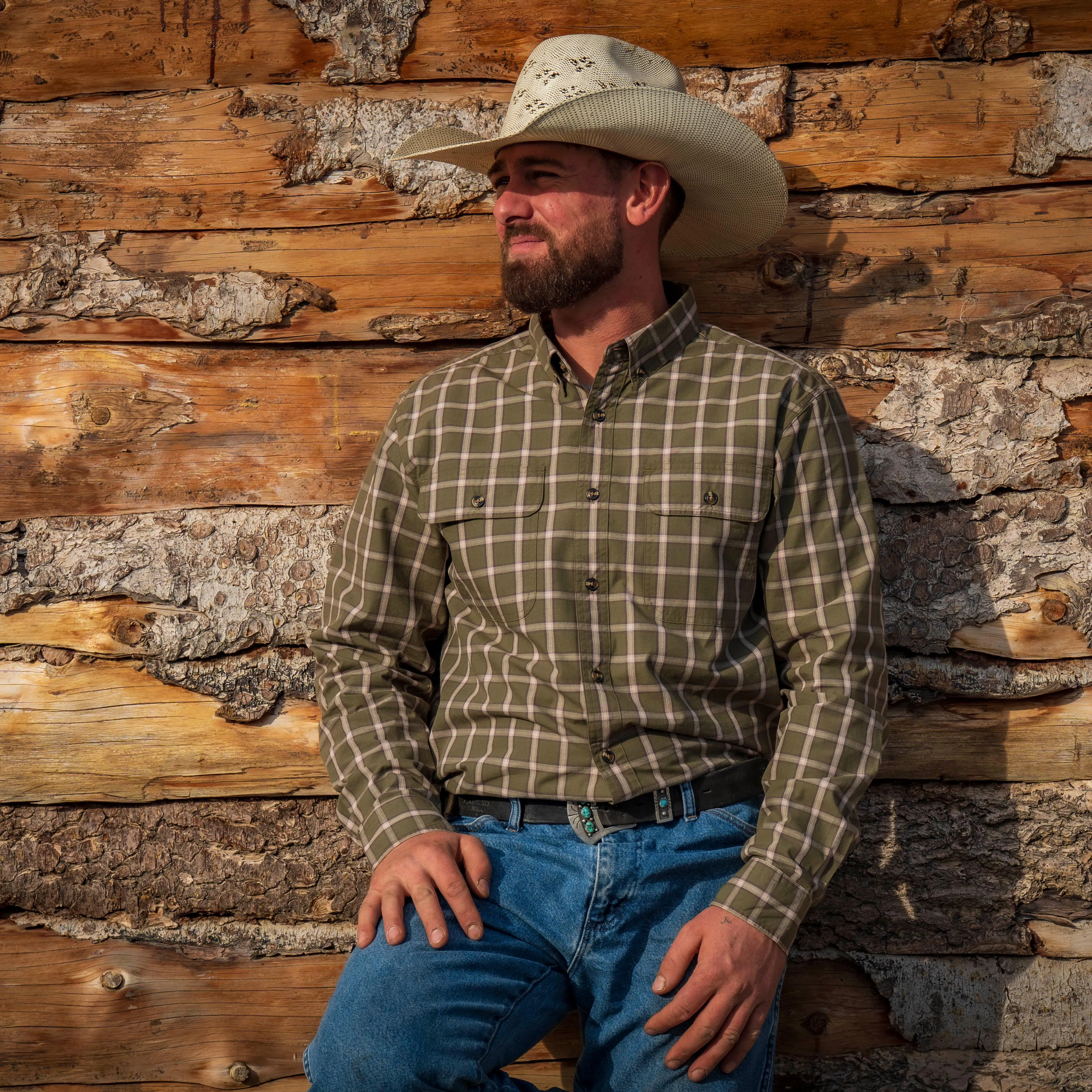 Dubinik® 4.1oz Mens Long Sleeve Button Down Green Shirts Casual Plaid Shirt with Practical Double Pockets Comfortable and Soft#0050026 sold by Dubinik product image thumbnail 3