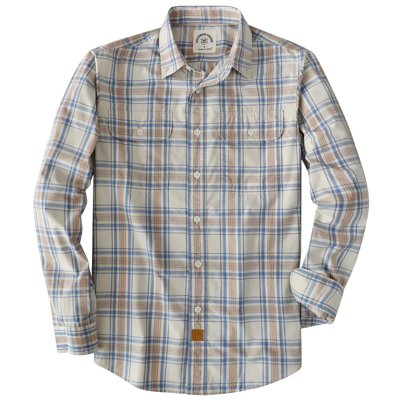 Dubinik® 4.1oz Mens Long Sleeve Button Down Shirts Casual Plaid Shirt with Practical Double Pockets Comfortable and Soft#0050023 made by Dubinik