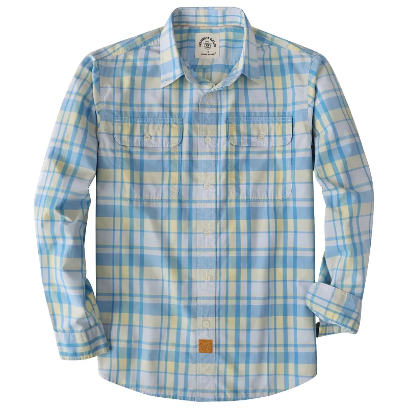 Dubinik® 4.1oz Mens Long Sleeve Button Down Shirts Casual Plaid Shirt with Practical Double Pockets Comfortable and Soft#0050022 made by Dubinik