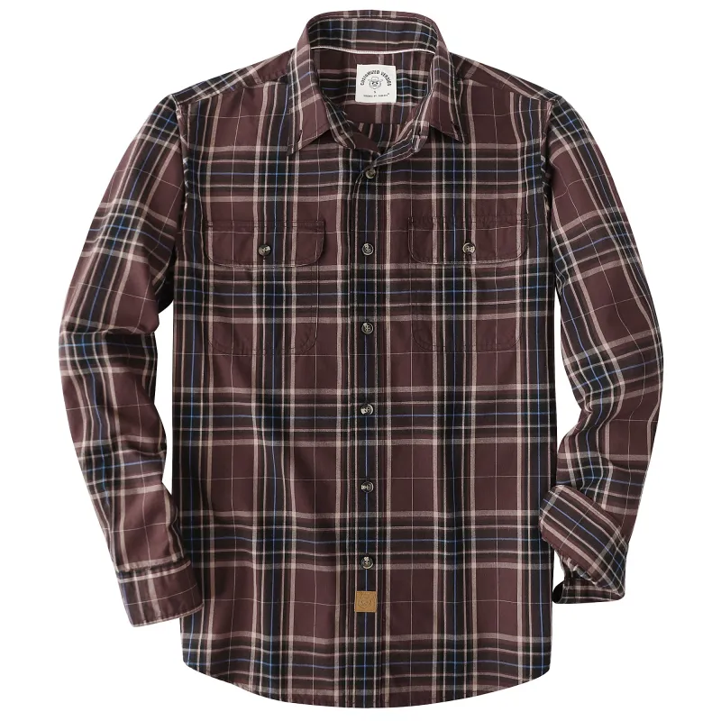 Dubinik® 4.1oz Mens Long Sleeve Button Down Shirts Casual Plaid Shirt with Practical Double Pockets Comfortable and Soft#0050012 made by Dubinik