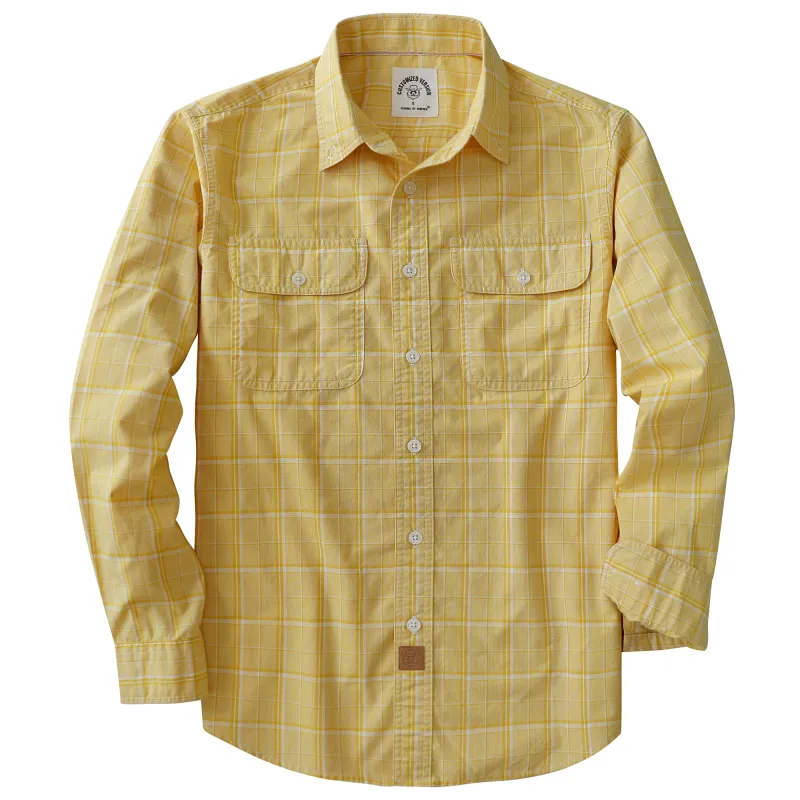 Dubinik® 4.1oz Mens Long Sleeve Button Down Shirts Casual Plaid Shirt with Practical Double Pockets Comfortable and Soft#0050011 made by Dubinik