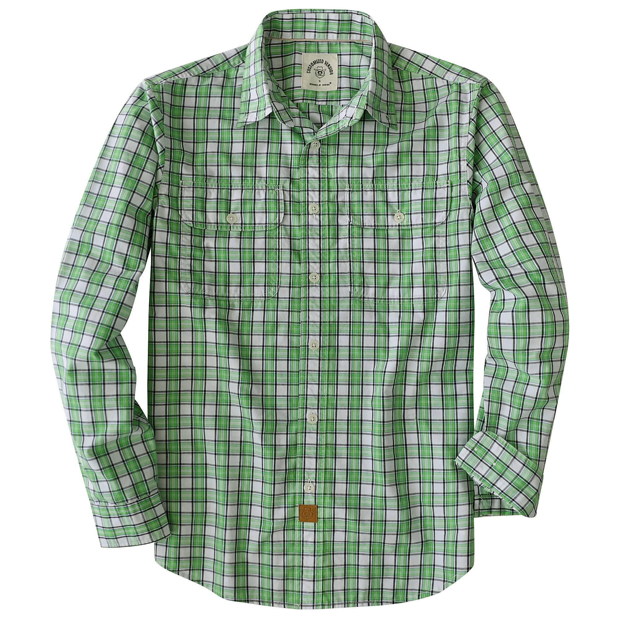 Dubinik® 4.1oz Mens Long Sleeve Green Shirts Casual Plaid Shirt with Practical Double Pockets Comfortable and Soft#0050008 sold by Dubinik