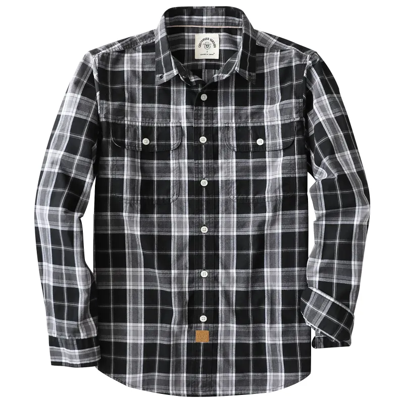 Dubinik® 4.1oz Mens Long Sleeve Button Down Shirts Casual Plaid Shirt with Practical Double Pockets Comfortable and Soft#0050006 made by Dubinik