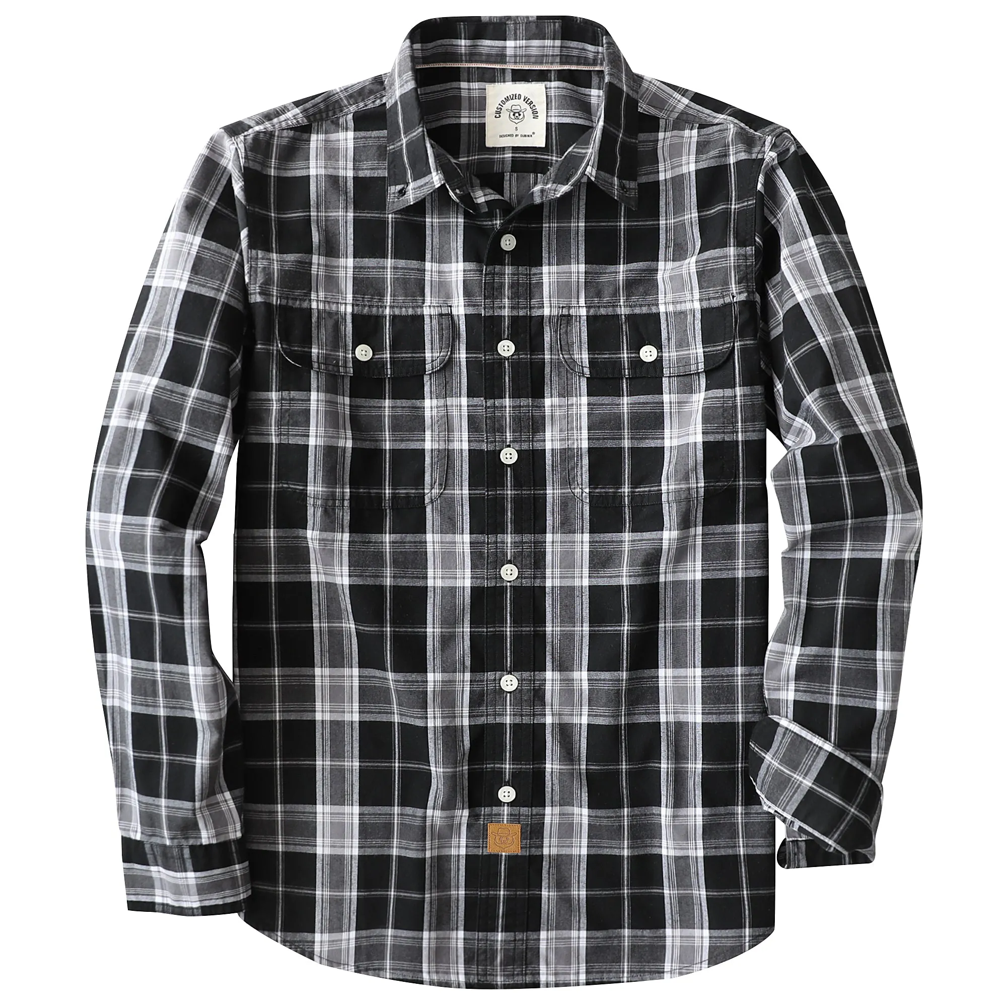 Dubinik® 4.1oz Mens Long Sleeve Button Down Shirts Casual Plaid Shirt with Practical Double Pockets Comfortable and Soft#0050006 sold by Dubinik