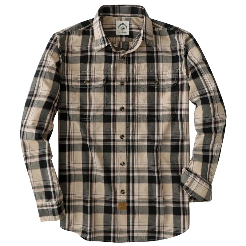 Dubinik® 4.1oz Mens Long Sleeve Button Down Shirts Casual Plaid Shirt with Practical Double Pockets Comfortable and Soft#0050004 made by Dubinik