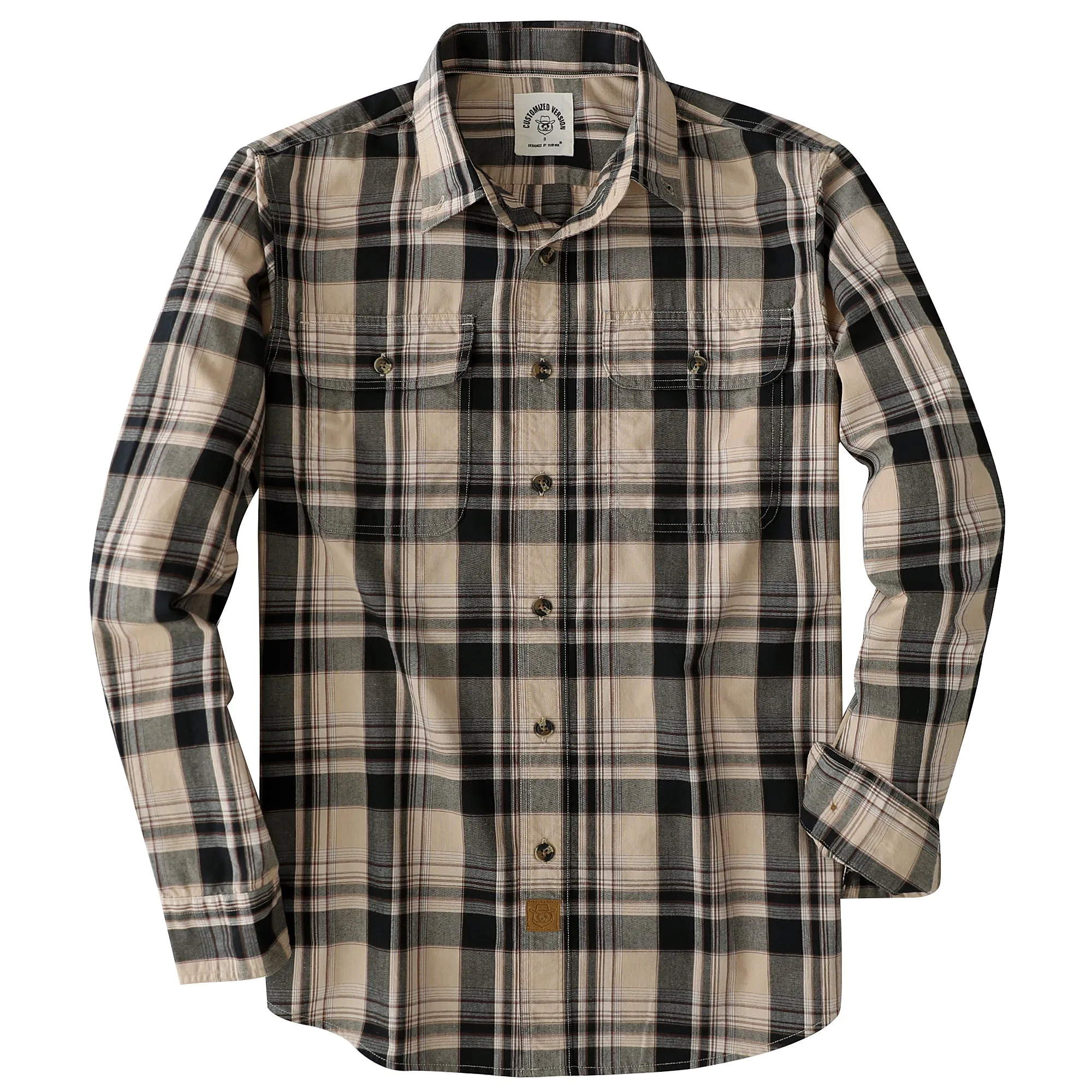 Dubinik® 4.1oz Mens Long Sleeve Button Down Shirts Casual Plaid Shirt with Practical Double Pockets Comfortable and Soft#0050004 sold by Dubinik