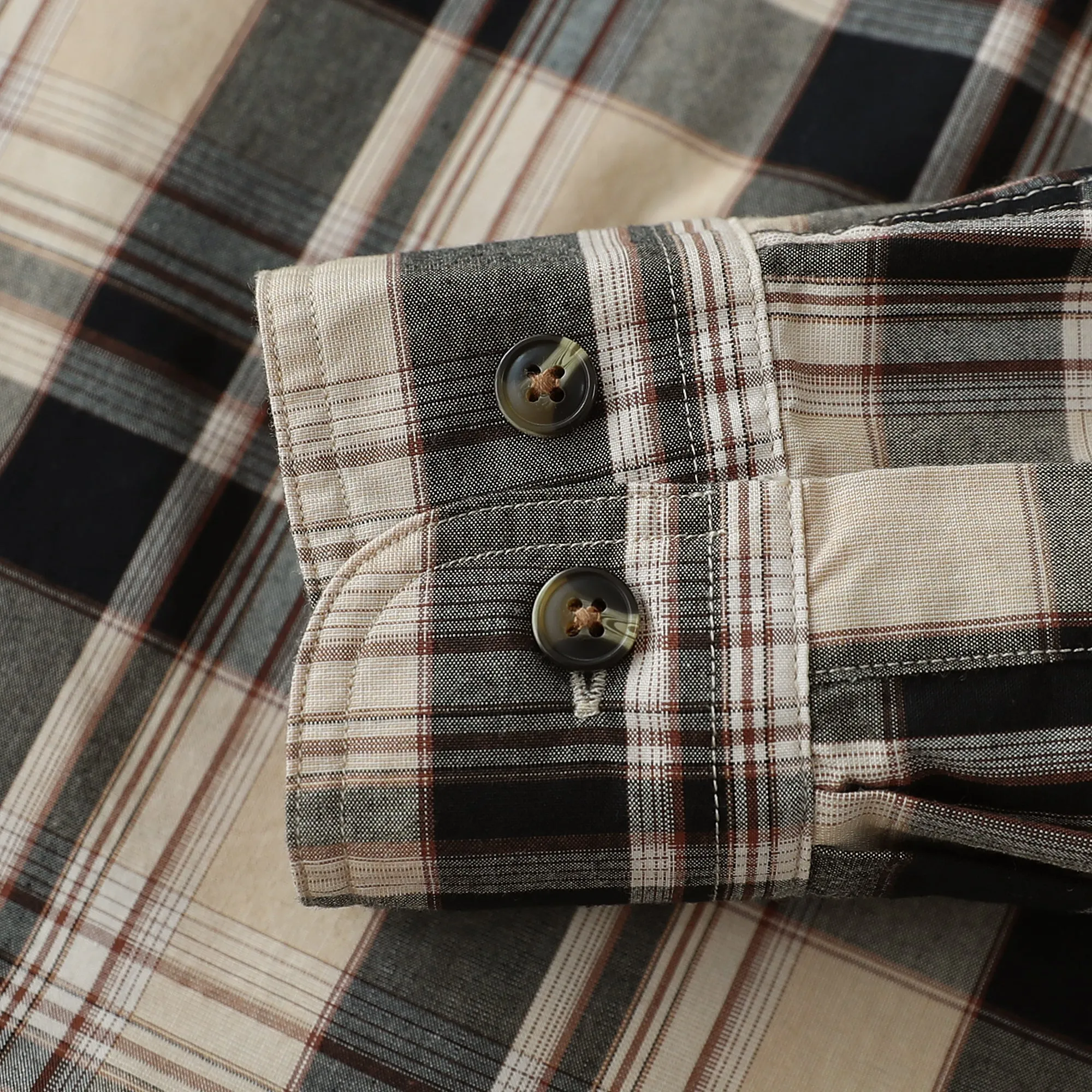 Dubinik® 4.1oz Mens Long Sleeve Button Down Shirts Casual Plaid Shirt with Practical Double Pockets Comfortable and Soft#0050004 sold by Dubinik product image thumbnail 5