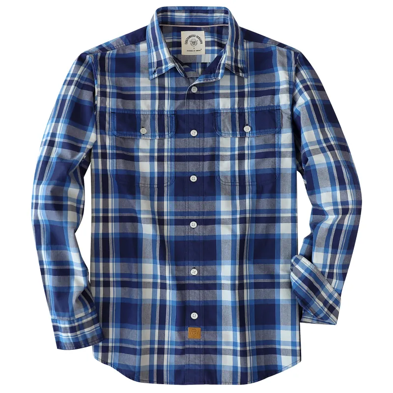 Dubinik® 4.1oz Mens Long Sleeve  Shirts Casual Plaid Shirt with Practical Double Pockets Comfortable and Soft#0050003 made by Dubinik