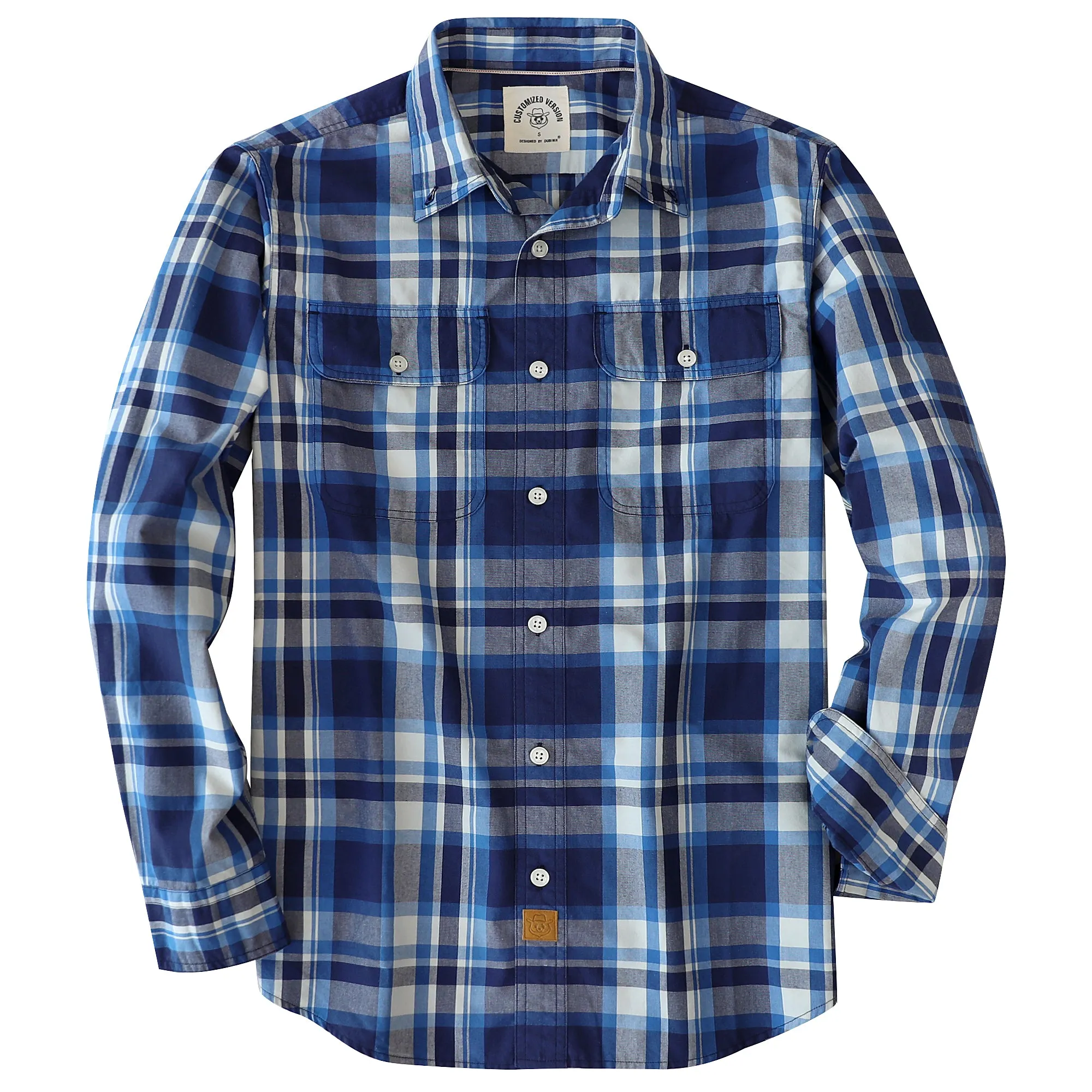 Dubinik® 4.1oz Mens Long Sleeve Shirts Casual Plaid Shirt with Practical Double Pockets Comfortable and Soft#0050003 sold by Dubinik