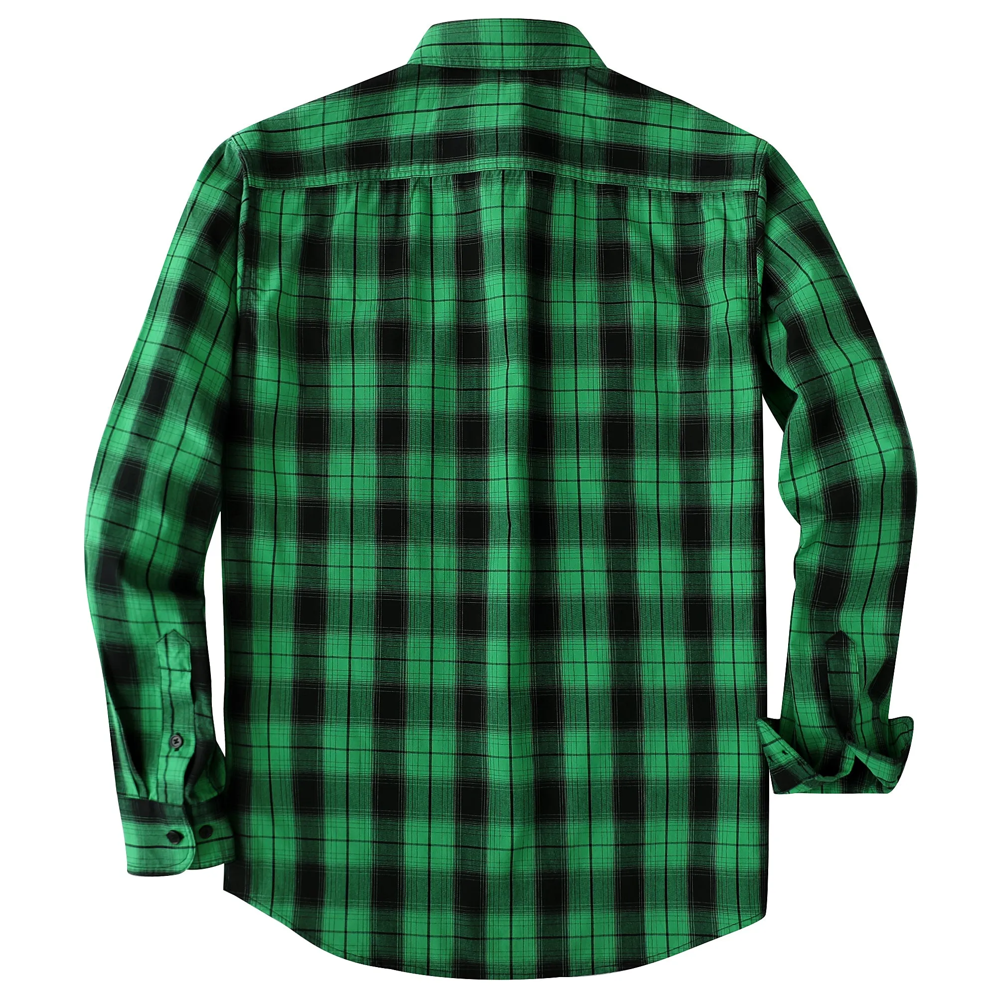 Dubinik® 4.1oz Mens Long Sleeve Button Down Green Shirts Casual Plaid Shirt with Practical Double Pockets Comfortable and Soft#0050001 sold by Dubinik product image thumbnail 2