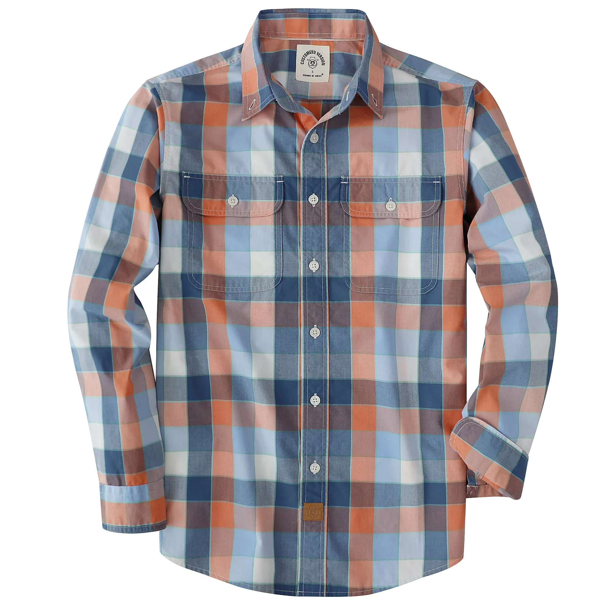Dubinik® 4.1oz Mens Long Sleeve Button Down Shirts Casual Plaid Shirt with Practical Double Pockets Comfortable and Soft#0050020 sold by Dubinik
