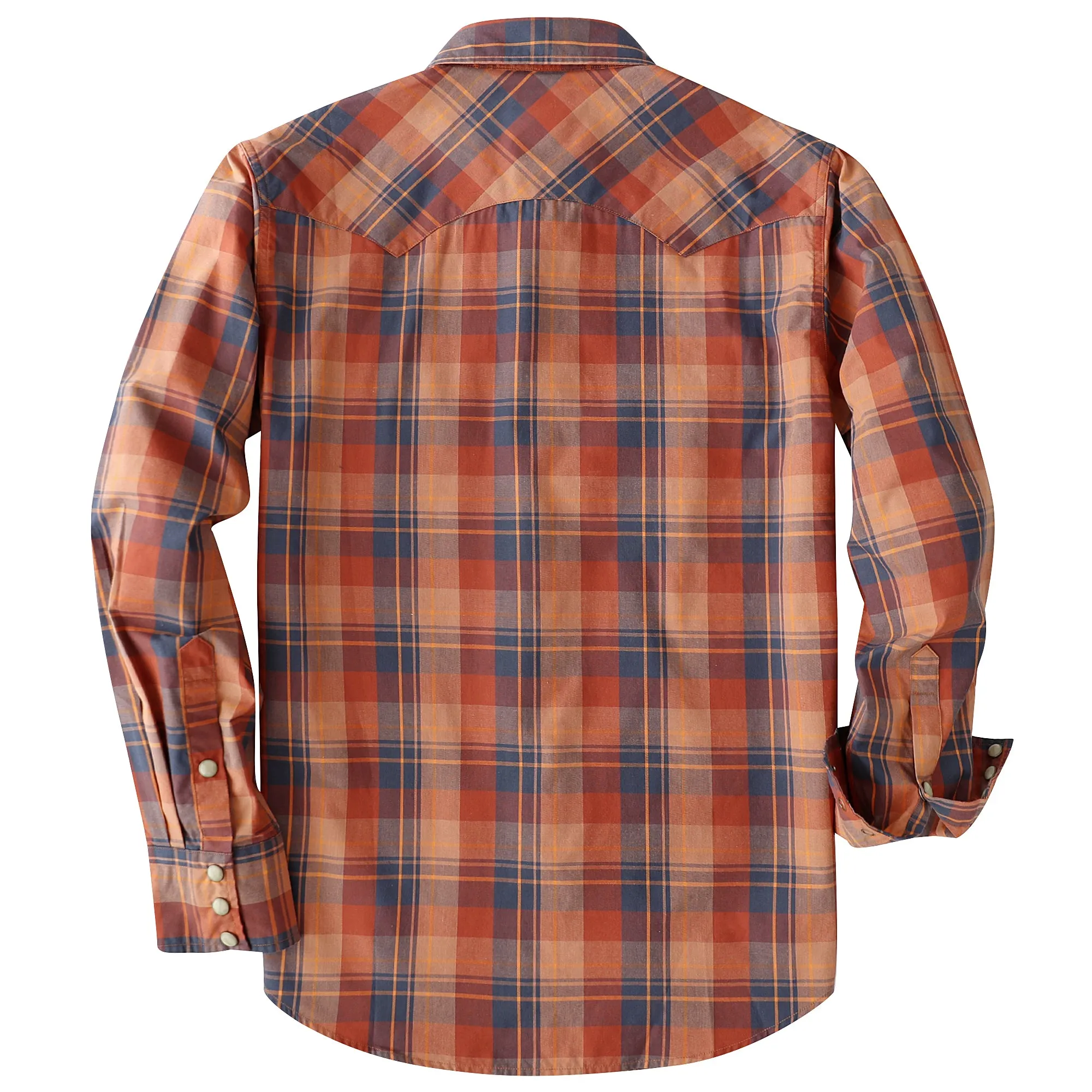 Dubinik® 4.1oz Pearl Snap Shirts For Men Long Sleeve Lightweight Casual Sawtooth Pocket Western Plaid Cowboy Cotton Vintage Work Shirt#48025 sold by Dubinik product image thumbnail 2