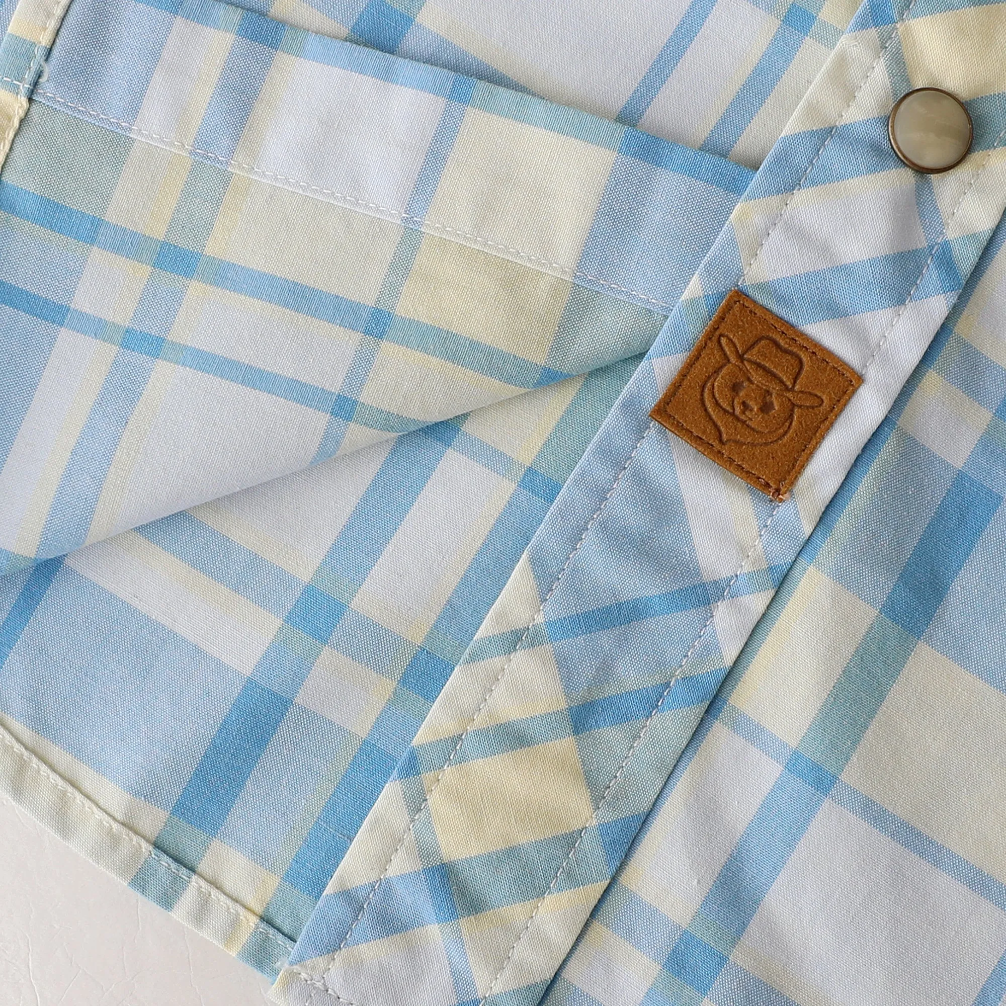 Dubinik® 4.1oz Pearl Snap Shirts For Men Long Sleeve Lightweight Casual Western Plaid Cowboy Cotton Vintage Work Shirt#48022 sold by Dubinik product image thumbnail 5