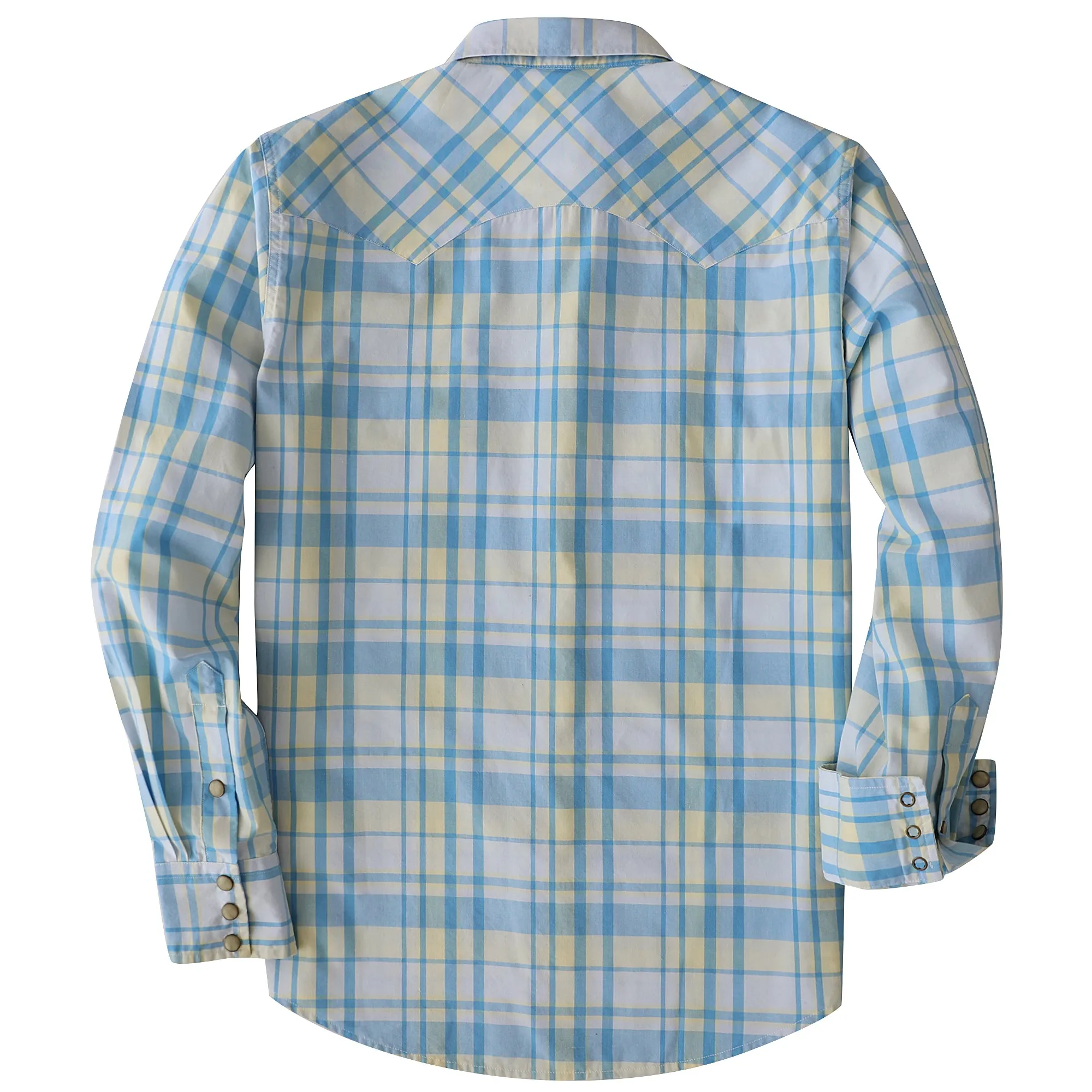 Dubinik® 4.1oz Pearl Snap Shirts For Men Long Sleeve Lightweight Casual Western Plaid Cowboy Cotton Vintage Work Shirt#48022 sold by Dubinik product image thumbnail 2