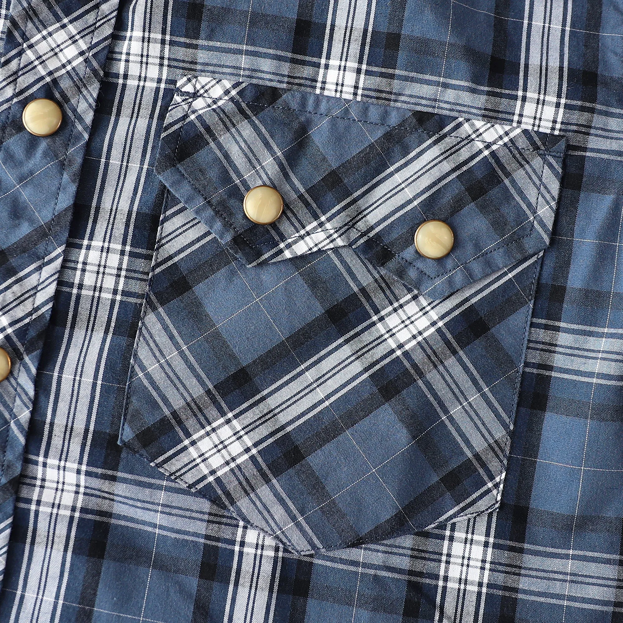 Dubinik® 4.1oz Pearl Snap Shirts For Men Long Sleeve Lightweight Casual Western Plaid Cowboy Cotton Vintage Work Shirt#48015 sold by Dubinik product image thumbnail 3