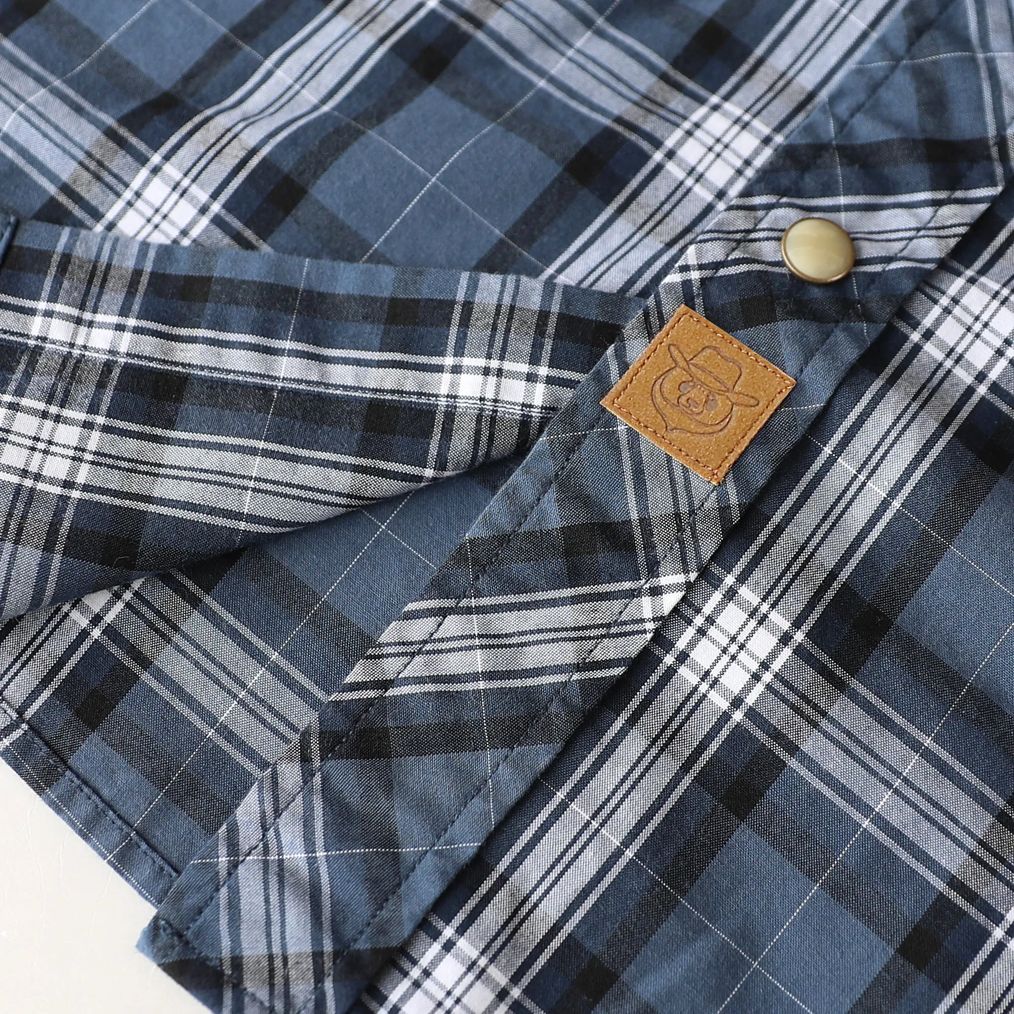 Dubinik® 4.1oz Pearl Snap Shirts For Men Long Sleeve Lightweight Casual Western Plaid Cowboy Cotton Vintage Work Shirt#48015 sold by Dubinik product image thumbnail 4