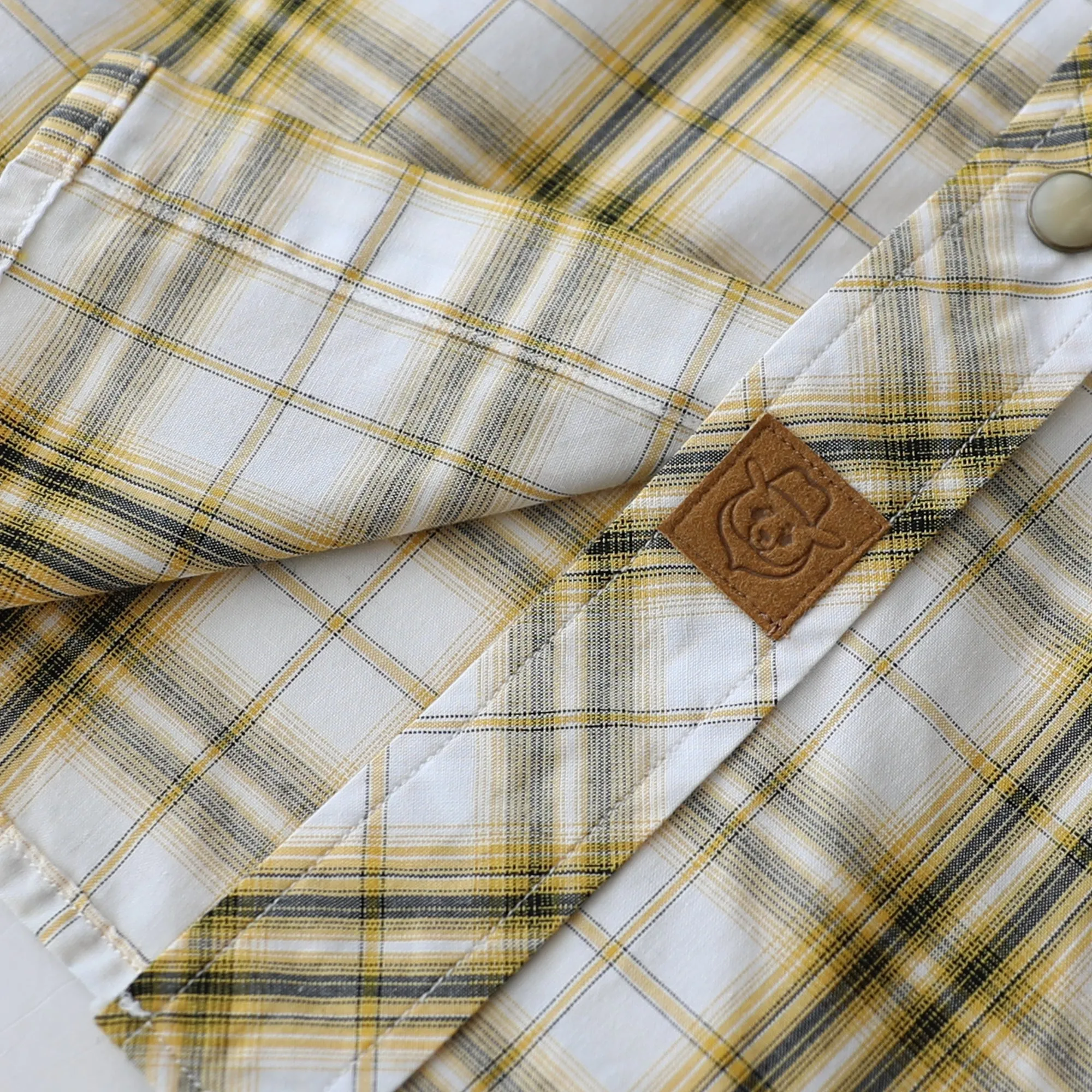 Dubinik® 4.1oz Pearl Snap Shirts For Men Long Sleeve Lightweight Casual Western Plaid Cowboy Cotton Vintage Work Shirt#48010 sold by Dubinik product image thumbnail 5