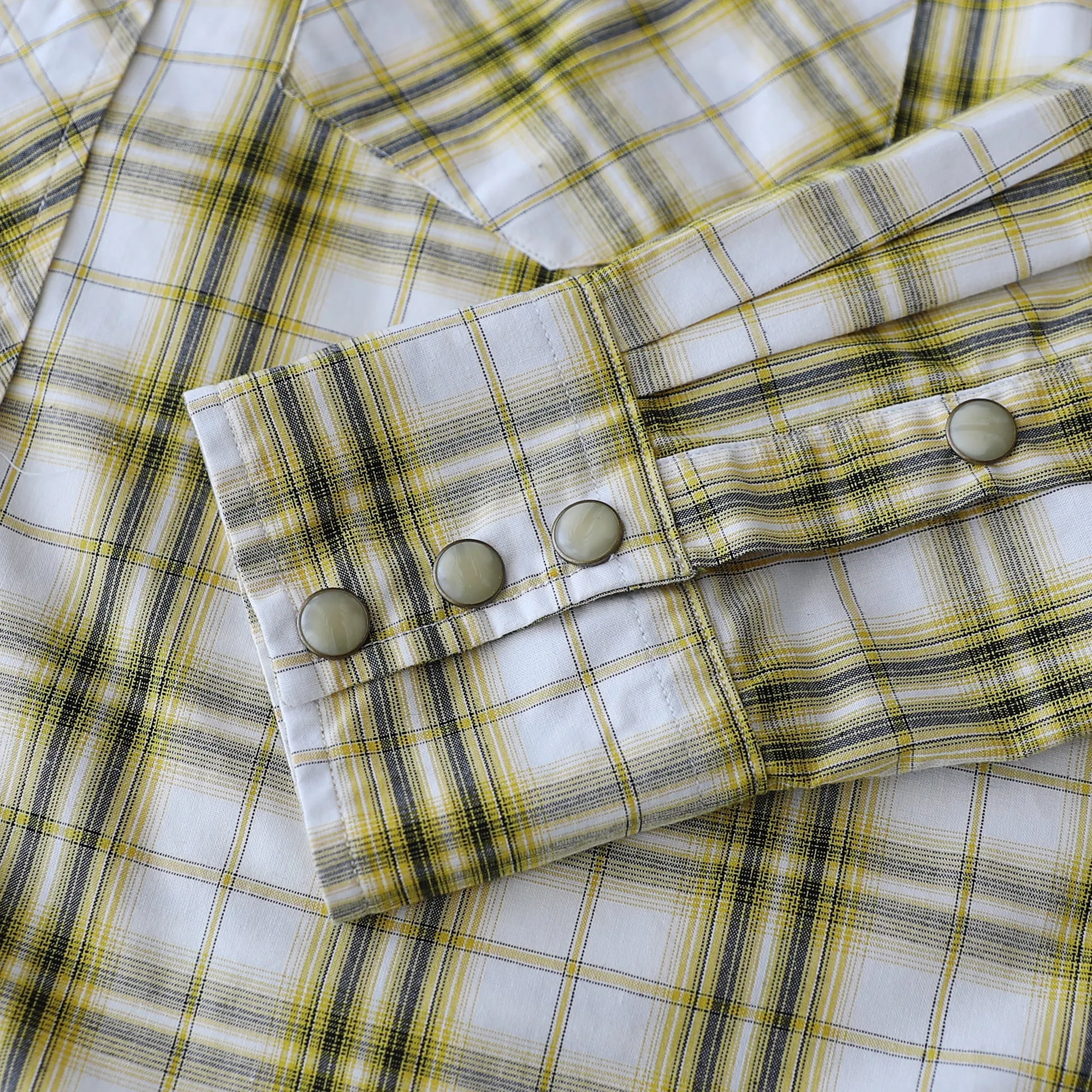 Dubinik® 4.1oz Pearl Snap Shirts For Men Long Sleeve Lightweight Casual Western Plaid Cowboy Cotton Vintage Work Shirt#48010 sold by Dubinik product image thumbnail 4