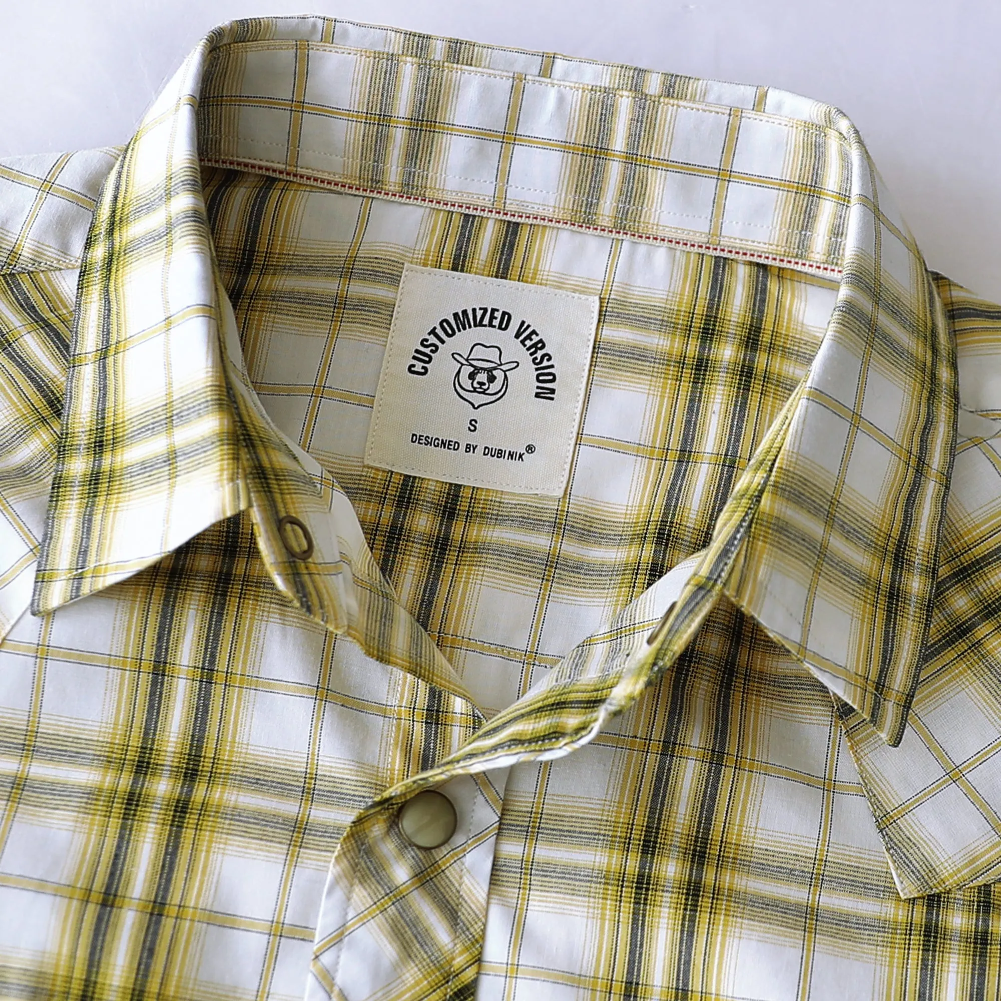 Dubinik® 4.1oz Pearl Snap Shirts For Men Long Sleeve Lightweight Casual Western Plaid Cowboy Cotton Vintage Work Shirt#48010 sold by Dubinik product image thumbnail 3