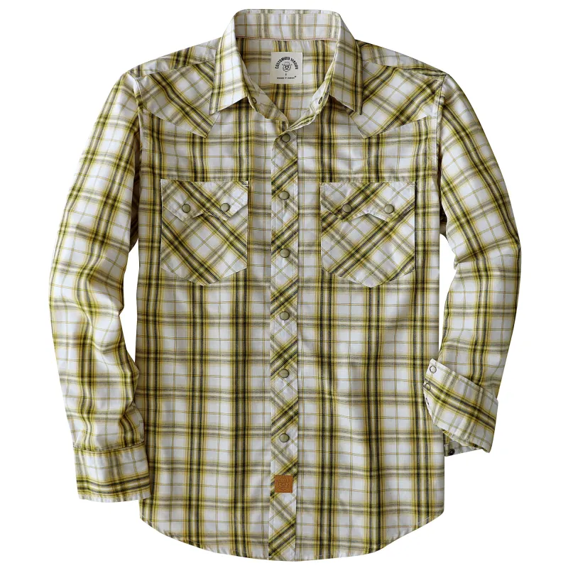 Dubinik® 4.1oz Pearl Snap Shirts For Men Long Sleeve Lightweight Casual Western Plaid Cowboy Cotton Vintage Work Shirt#48010 made by Dubinik