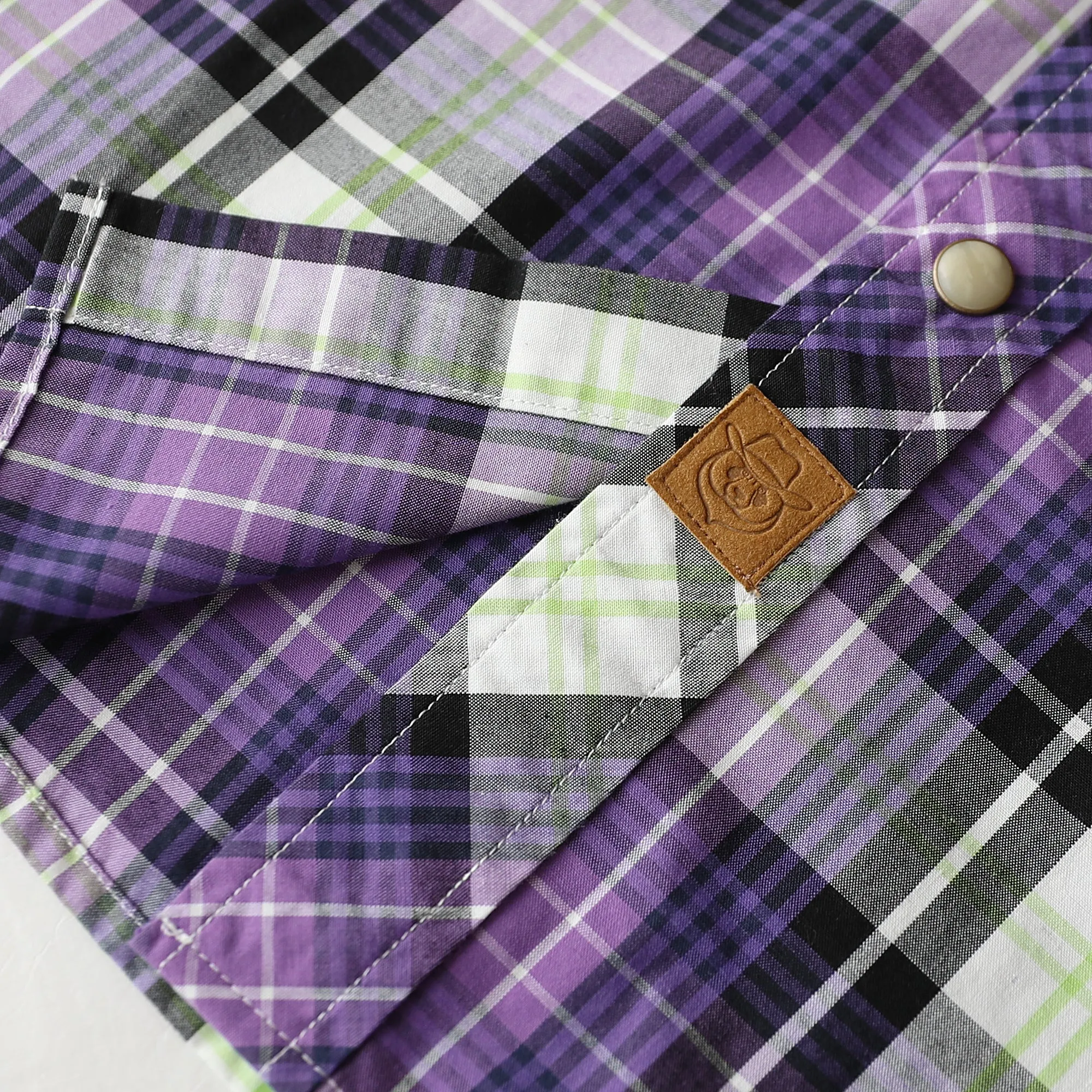 Dubinik® 4.1oz Pearl Snap Shirts For Men Long Sleeve Lightweight Casual Western Plaid Cowboy Cotton Vintage Work Shirt#48002 sold by Dubinik product image thumbnail 4