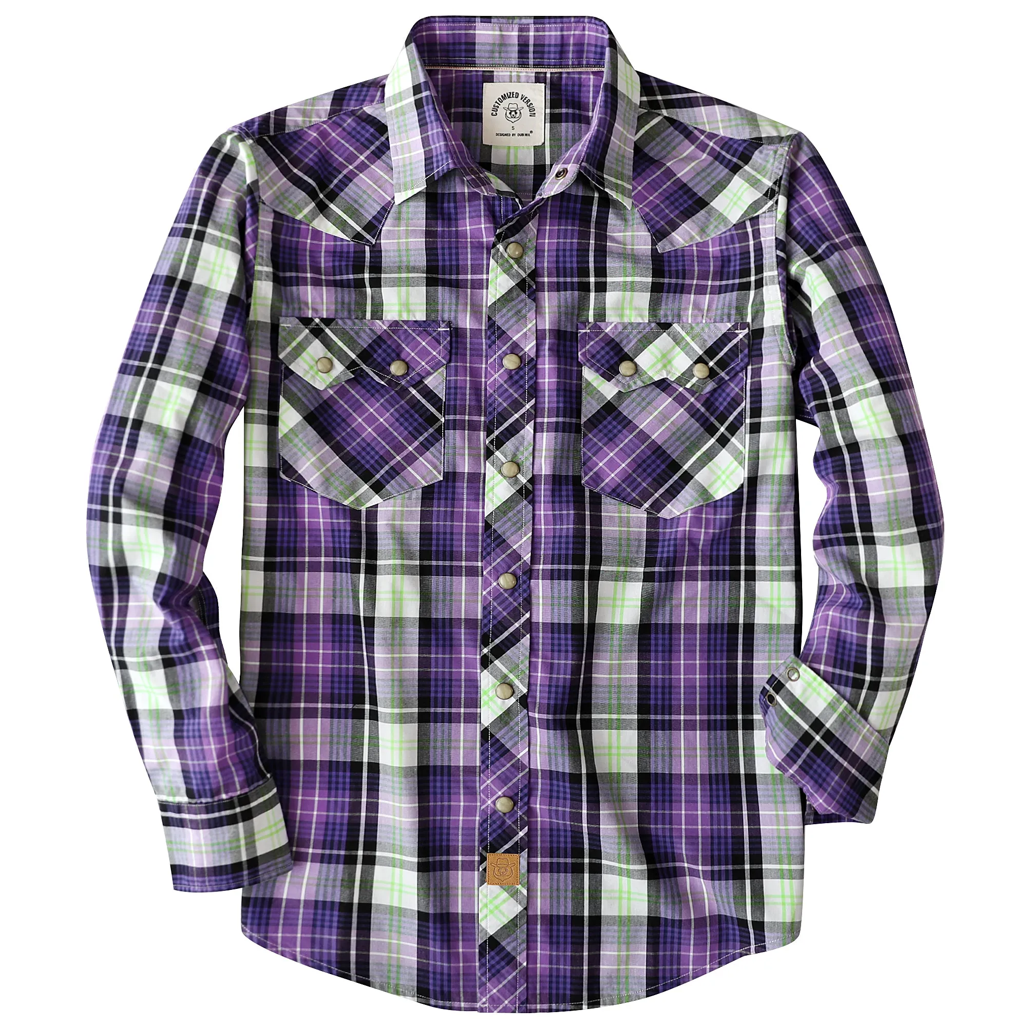 Dubinik® 4.1oz Pearl Snap Shirts For Men Long Sleeve Lightweight Casual Western Plaid Cowboy Cotton Vintage Work Shirt#48002 sold by Dubinik