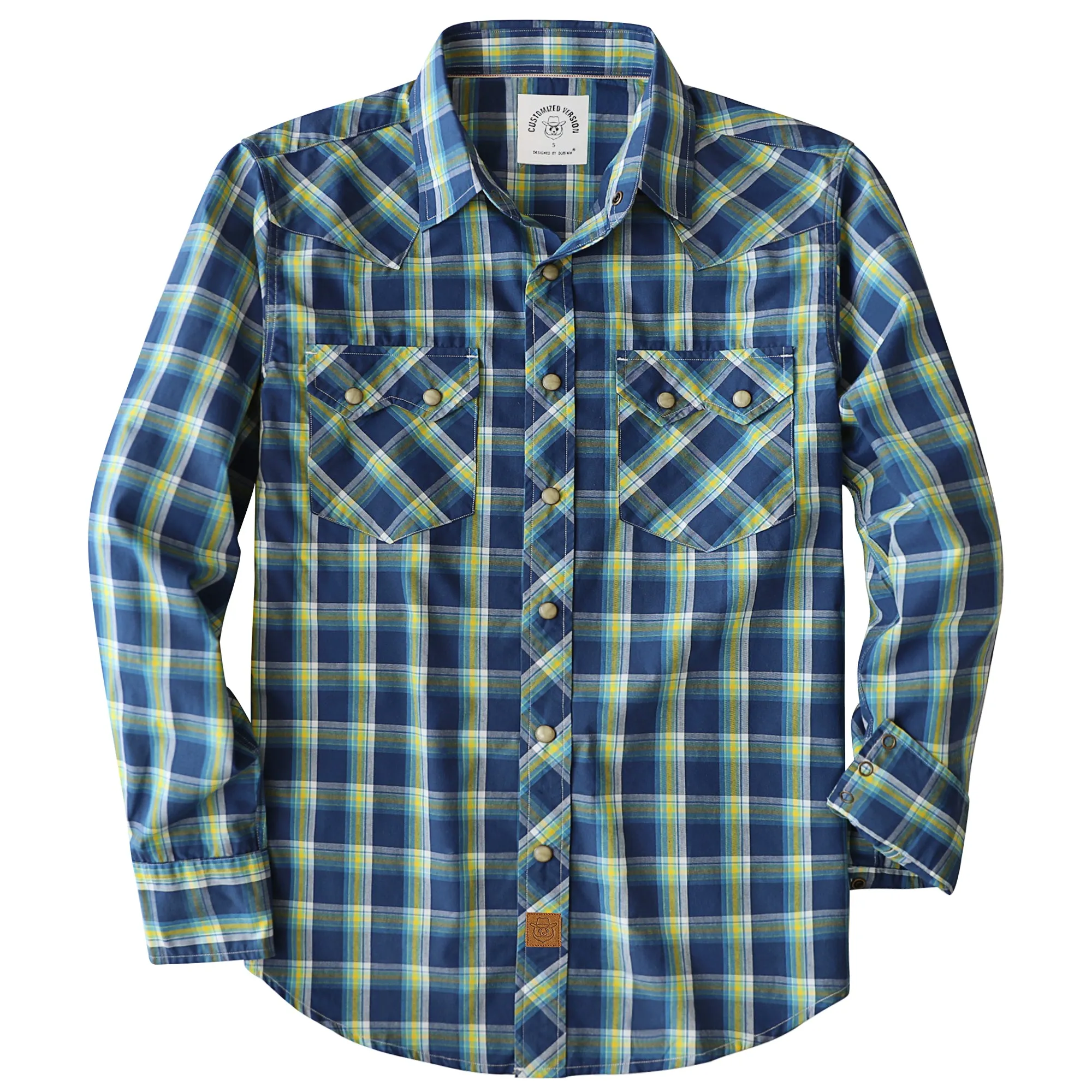 Dubinik® 4.1oz Pearl Snap Shirts For Men Long Sleeve Lightweight Casual Western Plaid Cowboy Cotton Vintage Work Shirt#48017 sold by Dubinik