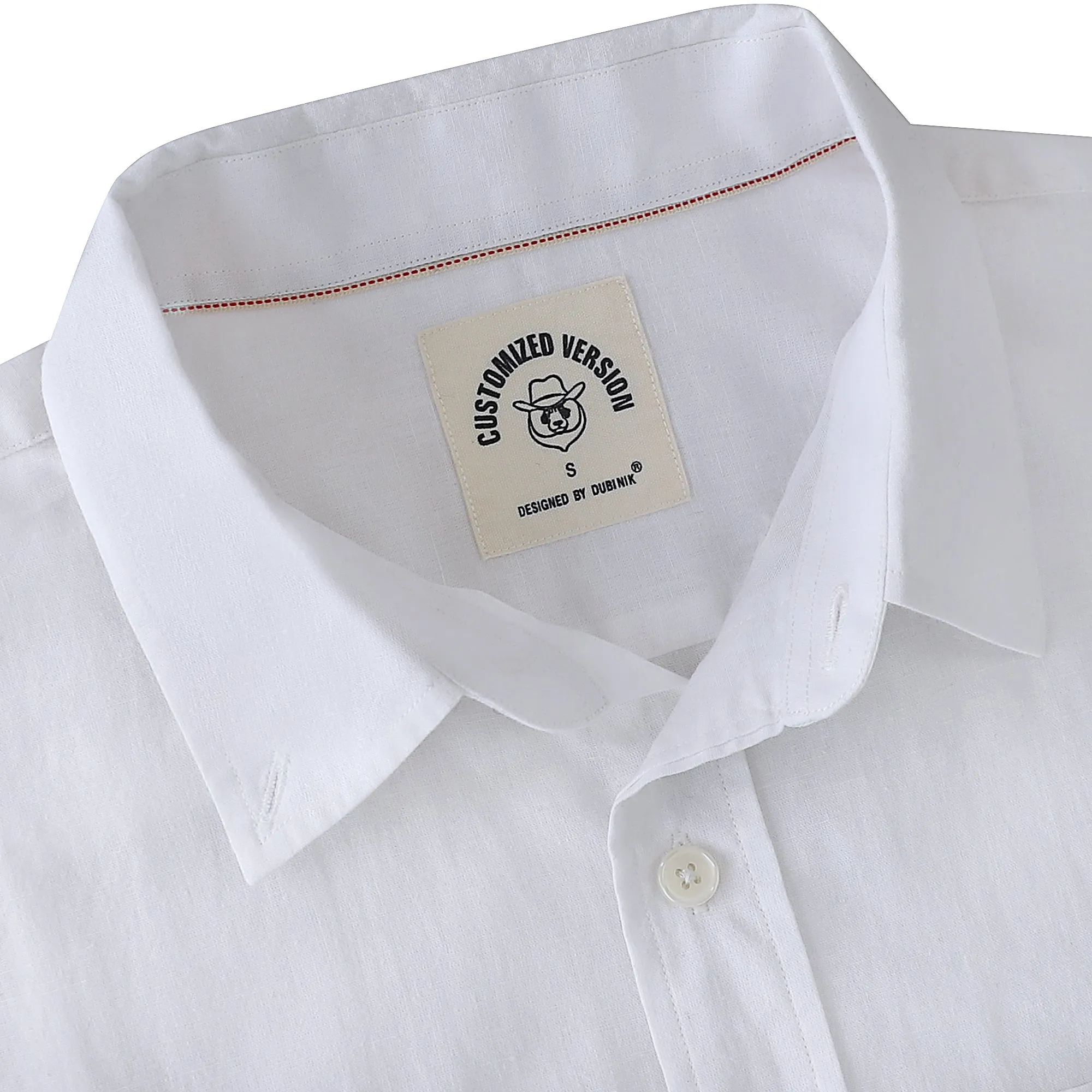 Dubinik® Pure White Mens Short Sleeve Button Down Shirts 100% Cotton Plaid Men's Casual Button-Down Shirts with Pocket#0108 sold by Dubinik product image thumbnail 3