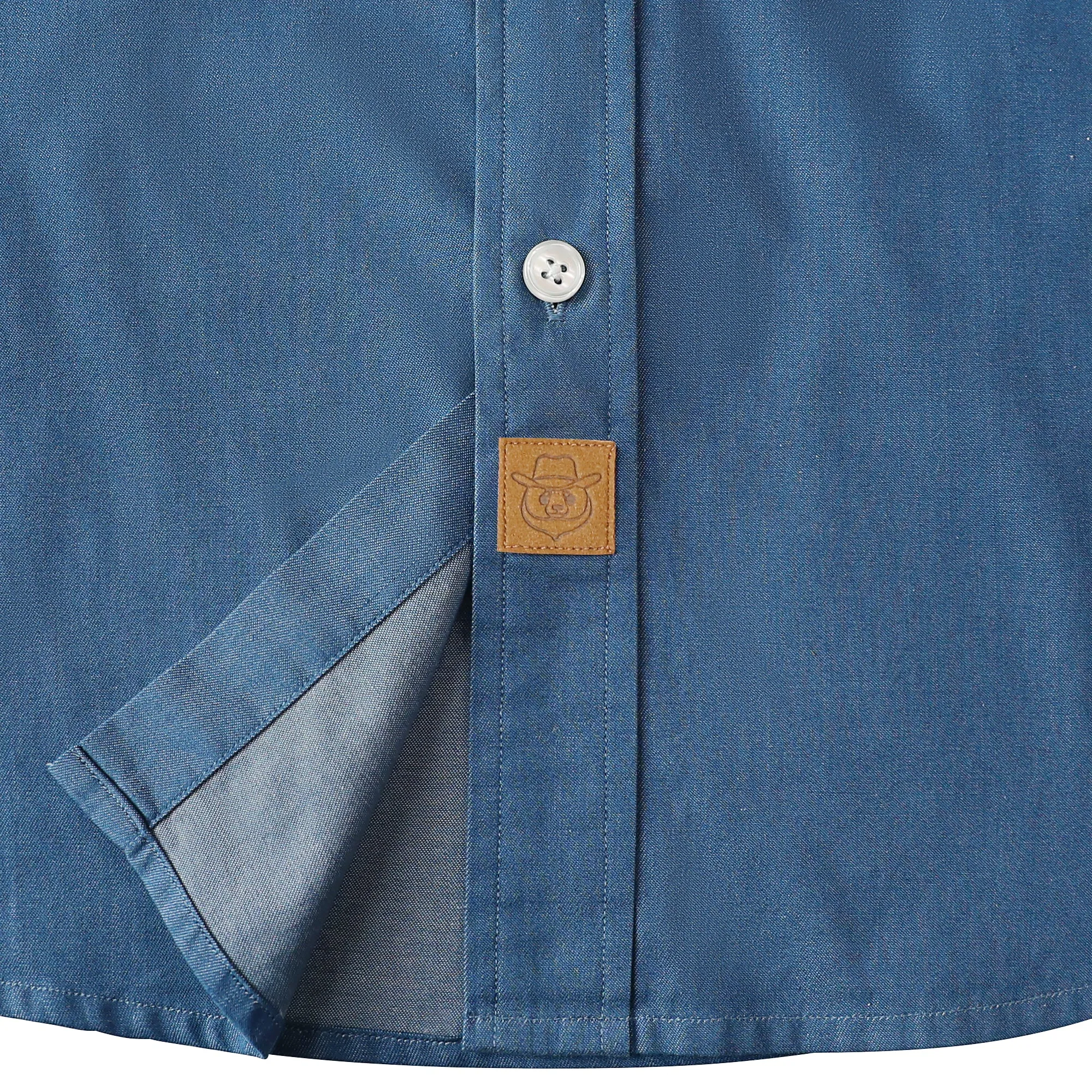 Dubinik® Denim Solid Mens Short Sleeve Button Down Shirts Summer Vintage Short Sleeve Button Down Men Lightweight Men's Casual Shirts#51034 sold by Dubinik product image thumbnail 4