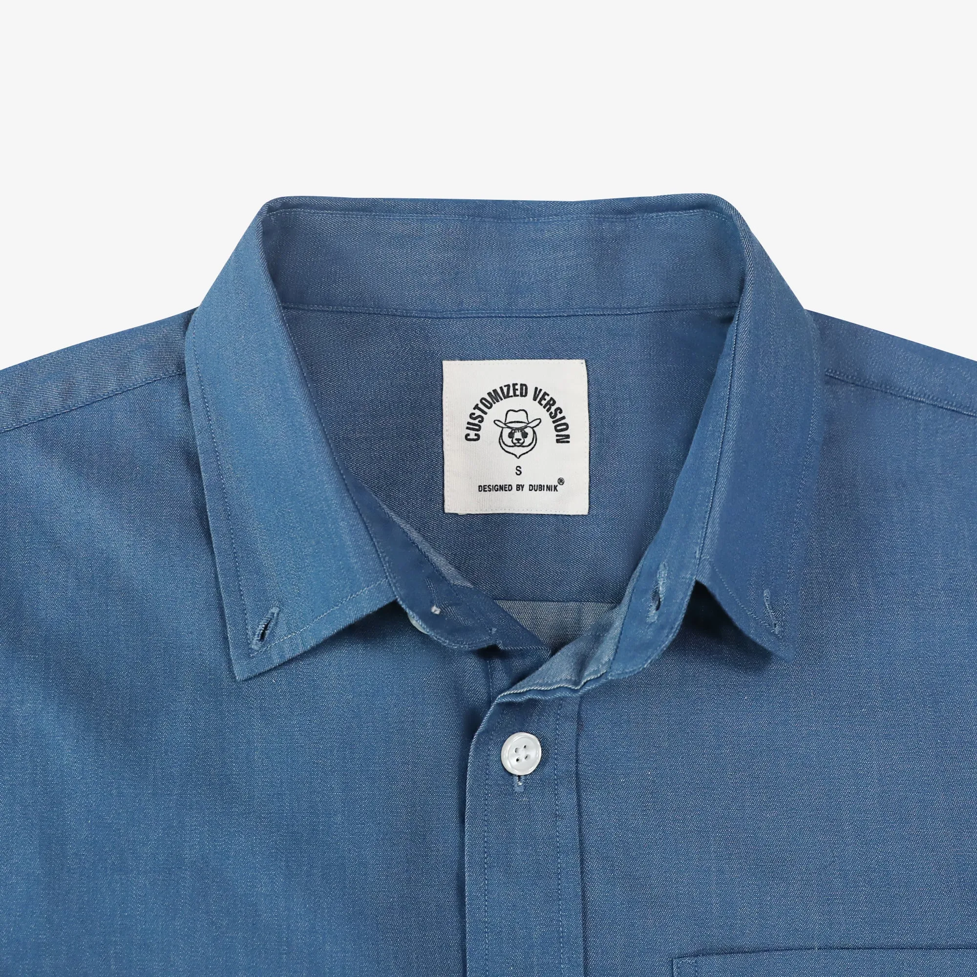 Dubinik® Denim Solid Mens Short Sleeve Button Down Shirts Summer Vintage Short Sleeve Button Down Men Lightweight Men's Casual Shirts#51034 sold by Dubinik product image thumbnail 3
