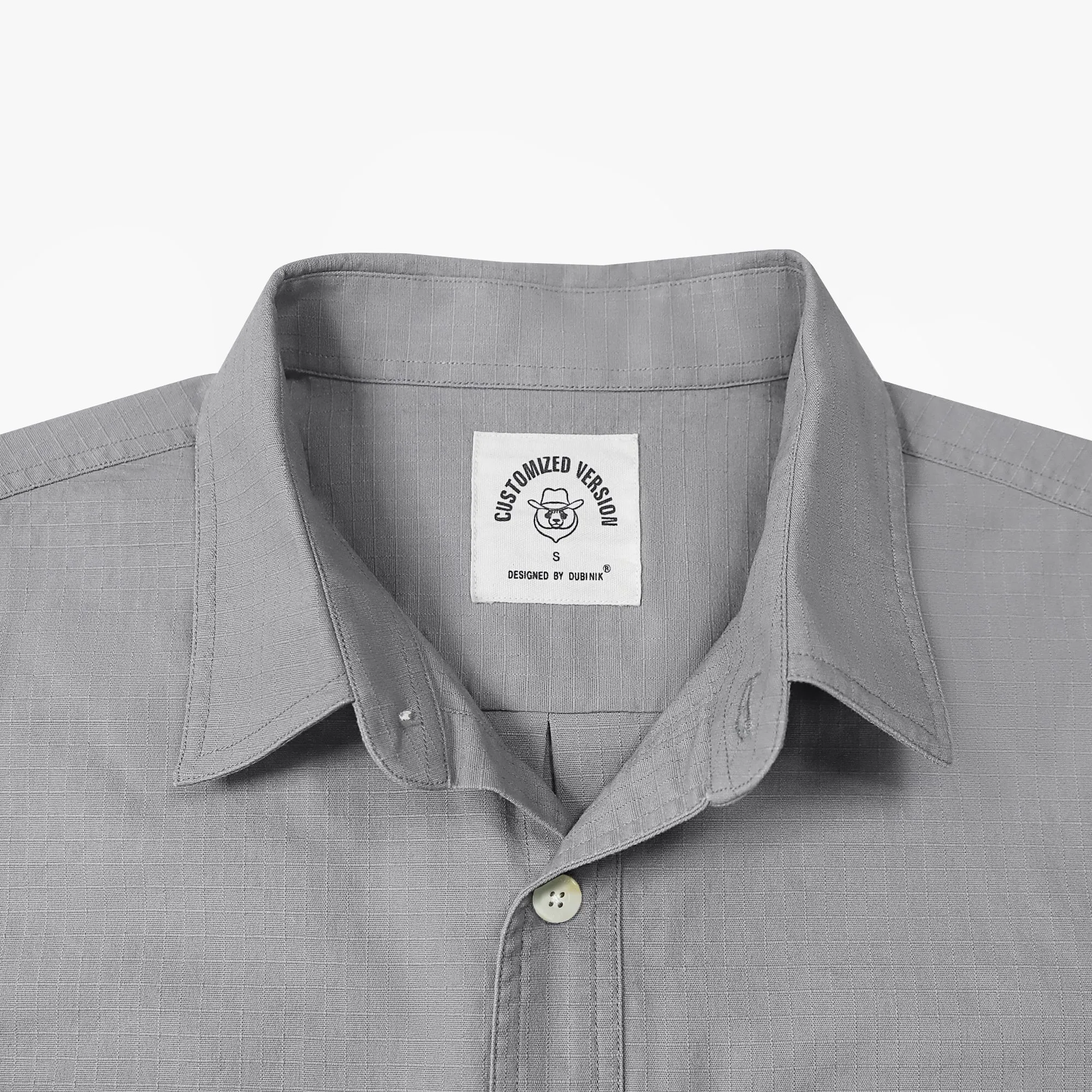 Dubinik® 6.5oz Mens Button Up Shirts Long Sleeve Casual Dark Gray Solid Shirts for Men Two Pocket Regular Fit Comfortable with Stretch Shirt#0056005 sold by Dubinik product image thumbnail 4