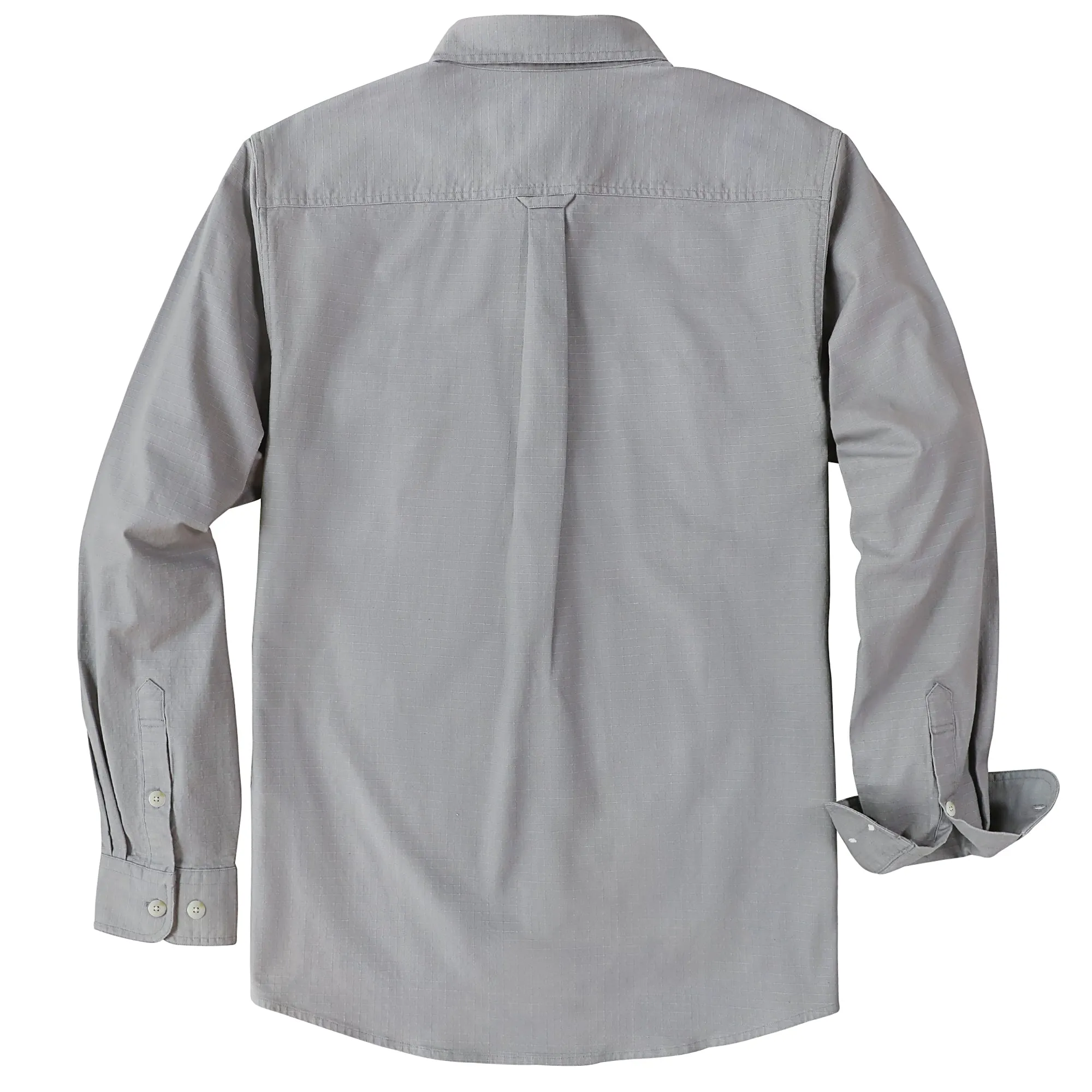 Dubinik® 6.5oz Mens Button Up Shirts Long Sleeve Casual Dark Gray Solid Shirts for Men Two Pocket Regular Fit Comfortable with Stretch Shirt#0056005 sold by Dubinik product image thumbnail 2