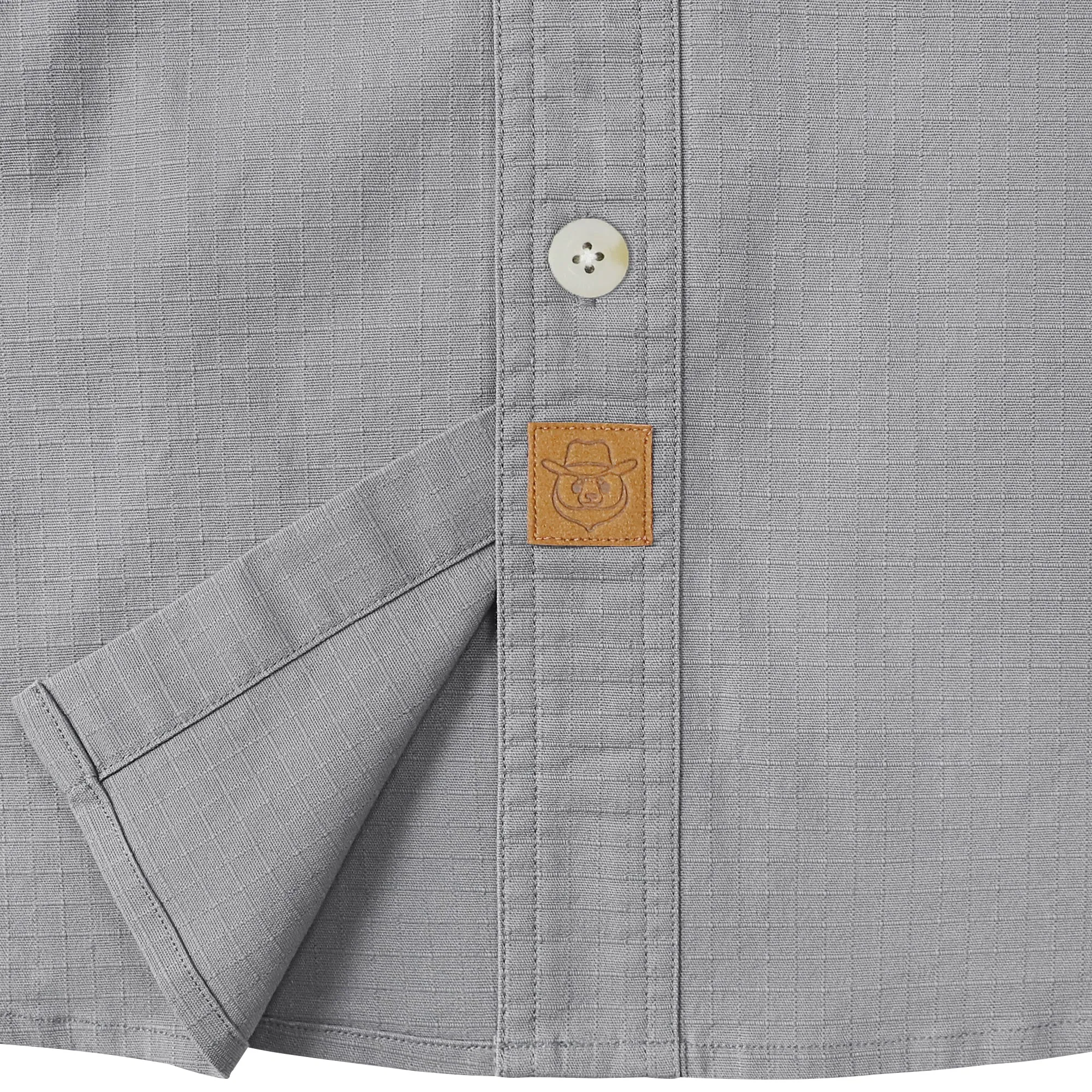 Dubinik® 6.5oz Mens Button Up Shirts Long Sleeve Casual Dark Gray Solid Shirts for Men Two Pocket Regular Fit Comfortable with Stretch Shirt#0056005 sold by Dubinik product image thumbnail 5