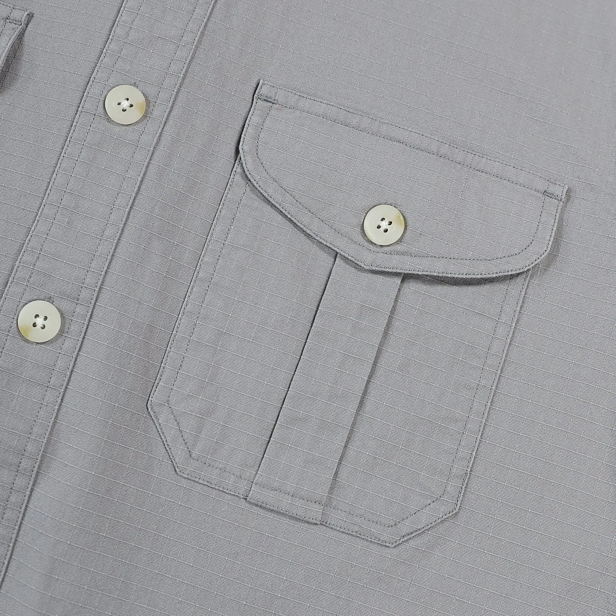Dubinik® 6.5oz Mens Button Up Shirts Long Sleeve Casual Dark Gray Solid Shirts for Men Two Pocket Regular Fit Comfortable with Stretch Shirt#0056005 sold by Dubinik product image thumbnail 3