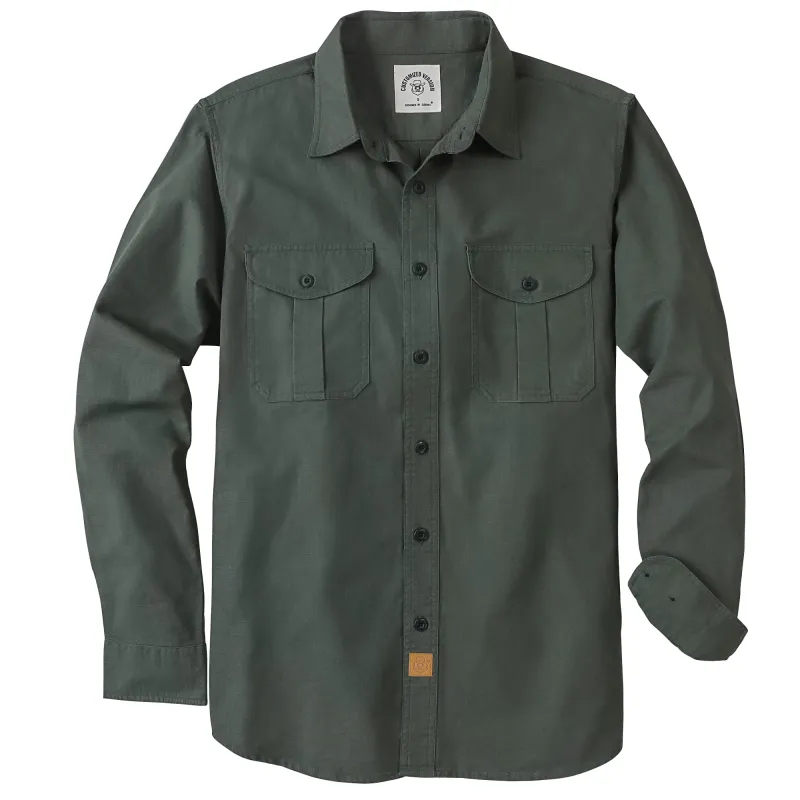 Tall size in stock now! Dubinik® 6.5oz Mens Shirts Long Sleeve Casual Army Green Solid Shirts for Men Two Pocket Regular Fit Comfortable with Stretch Shirt#0056003 Tall size in stock now! made by Dubinik
