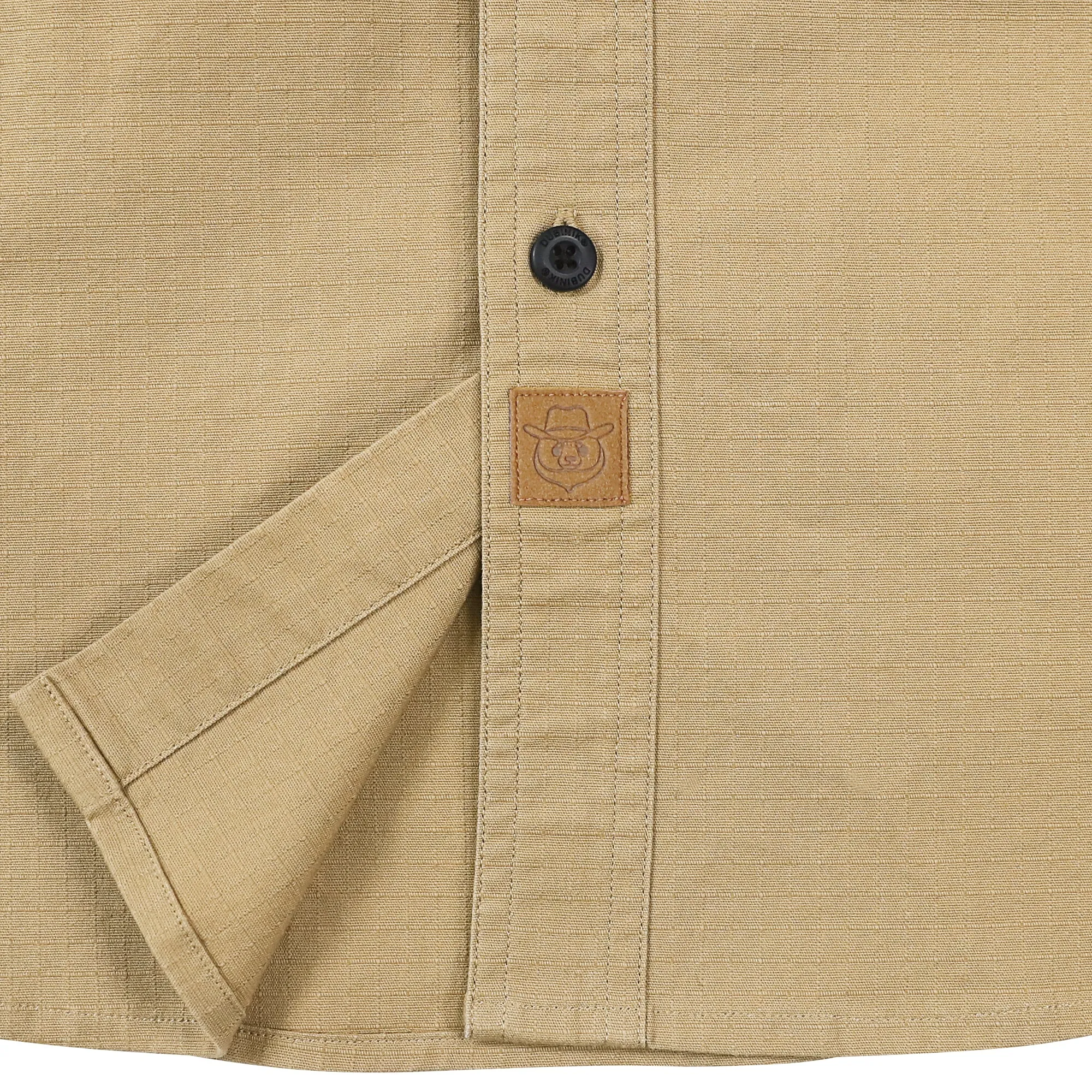 Dubinik® 6.5oz Mens Button Up Shirts Long Sleeve Casual Khaki Solid Shirts for Men Two Pocket Regular Fit Comfortable with Stretch Shirt#0056002 sold by Dubinik product image thumbnail 4