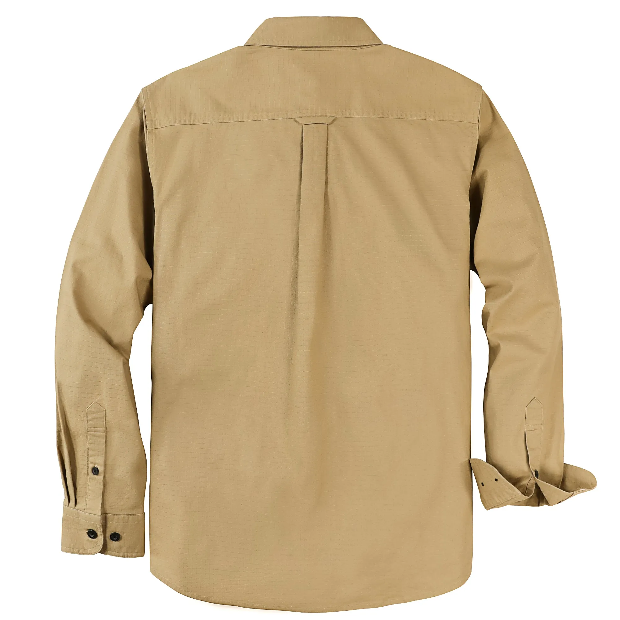 Dubinik® 6.5oz Mens Button Up Shirts Long Sleeve Casual Khaki Solid Shirts for Men Two Pocket Regular Fit Comfortable with Stretch Shirt#0056002 sold by Dubinik product image thumbnail 2