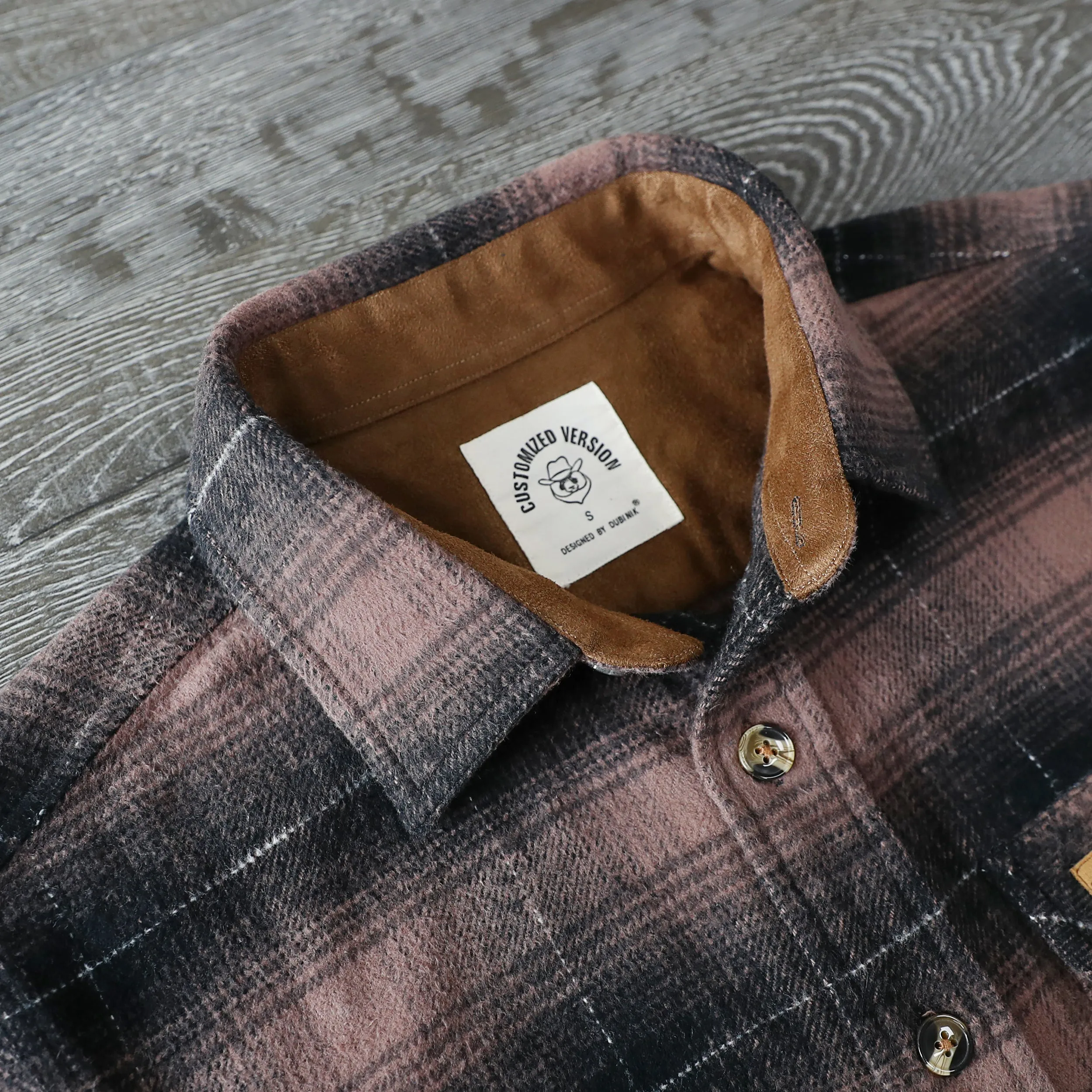 Dubinik® 10.8oz Ultra Heavyweight Flannel Shirt for Men Long Sleeve Casual Soft Pure Cotton Plaid Warm Suede Cuffs#0082009 sold by Dubinik product image thumbnail 5