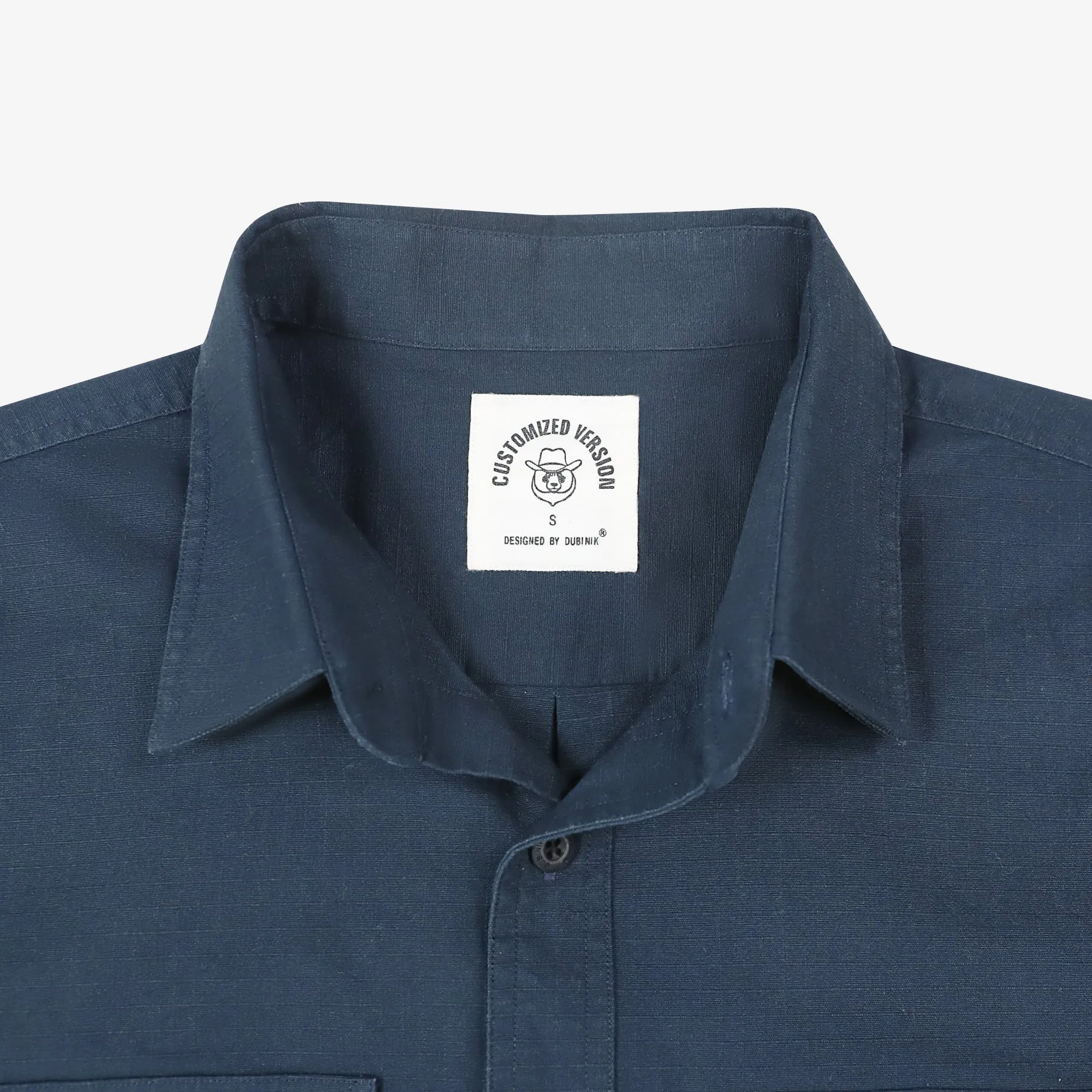 Dubinik® Mens Short Sleeve Button Down Shirts Two Pocket Vintage Mens Work Shirt Navy Blue Cotton Mens Shirts Casual with Stretch#0055007 sold by Dubinik product image thumbnail 3