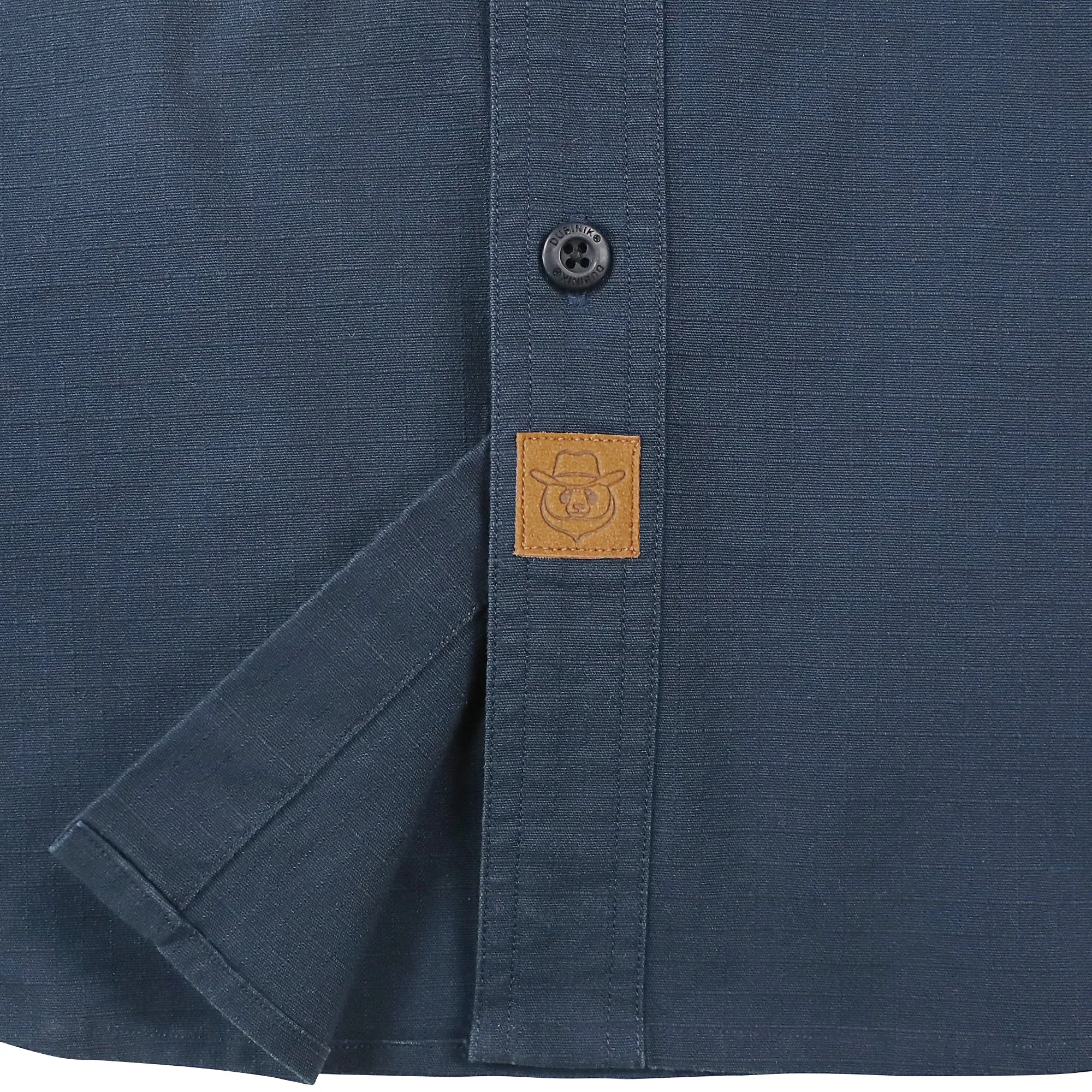 Dubinik® Mens Short Sleeve Button Down Shirts Two Pocket Vintage Mens Work Shirt Navy Blue Cotton Mens Shirts Casual with Stretch#0055007 sold by Dubinik product image thumbnail 4